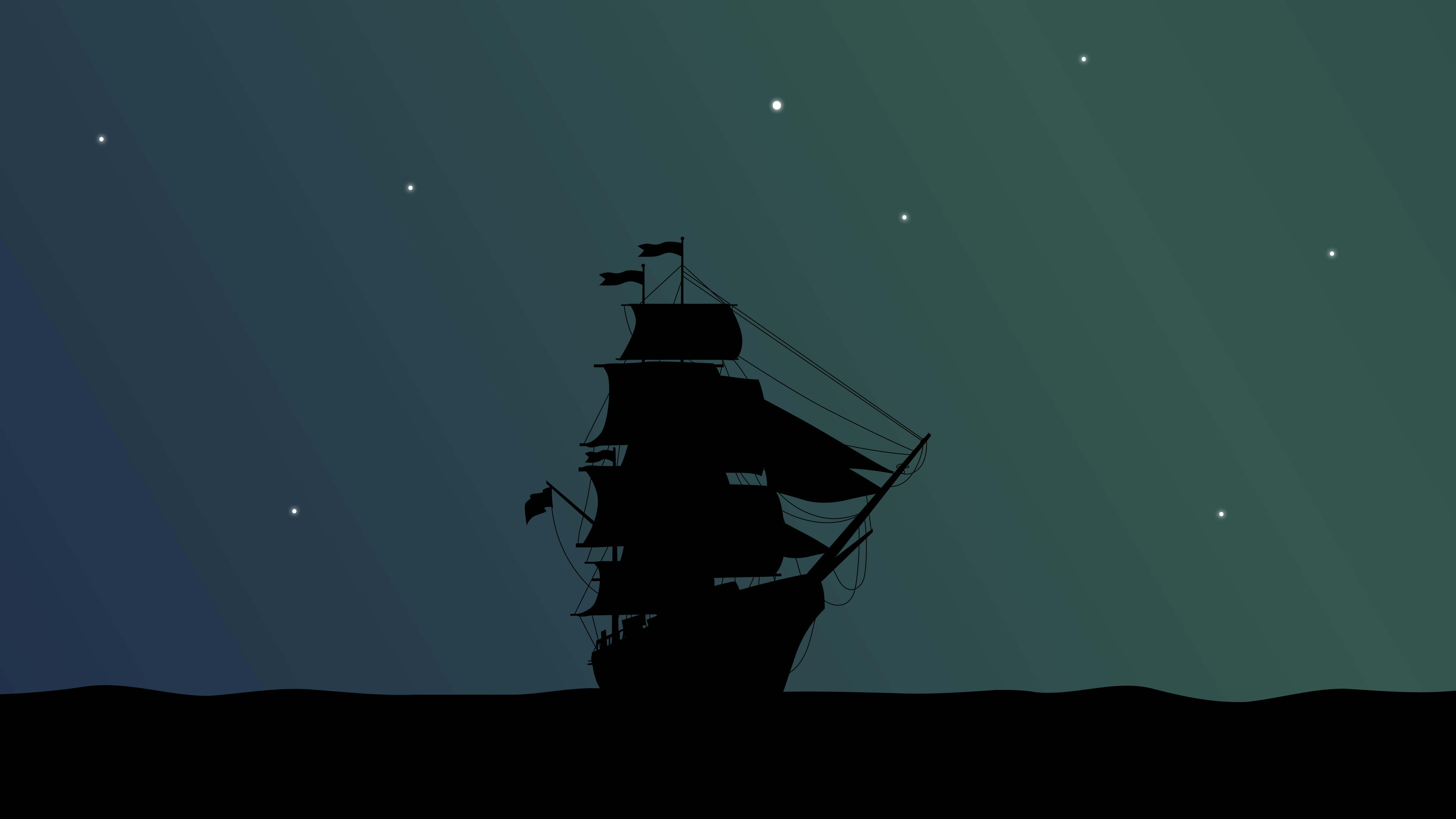 Pirate Ship Minimal Wallpapers