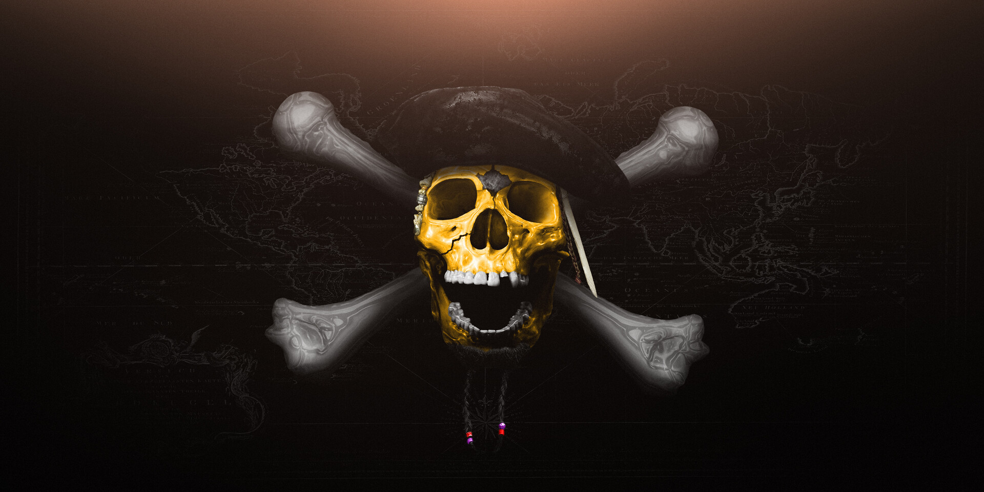 Pirate Skull Gold Wallpapers