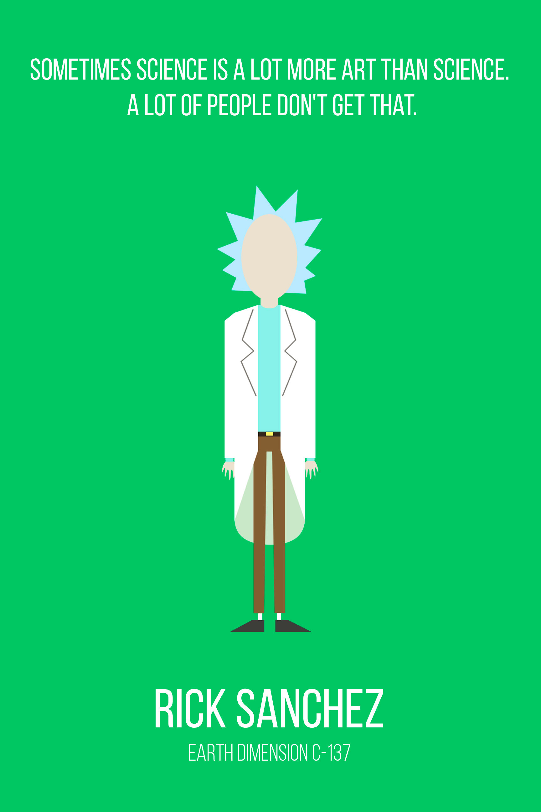 Rick And Morty Headshot Minimal Wallpapers