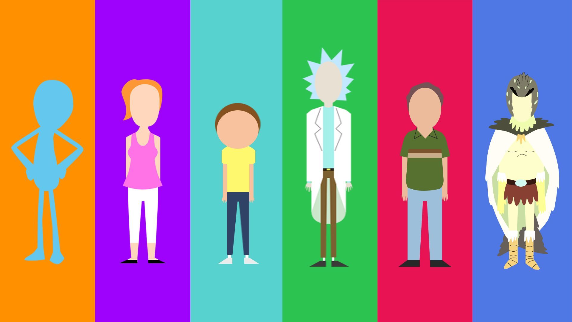 Rick And Morty Headshot Minimal Wallpapers