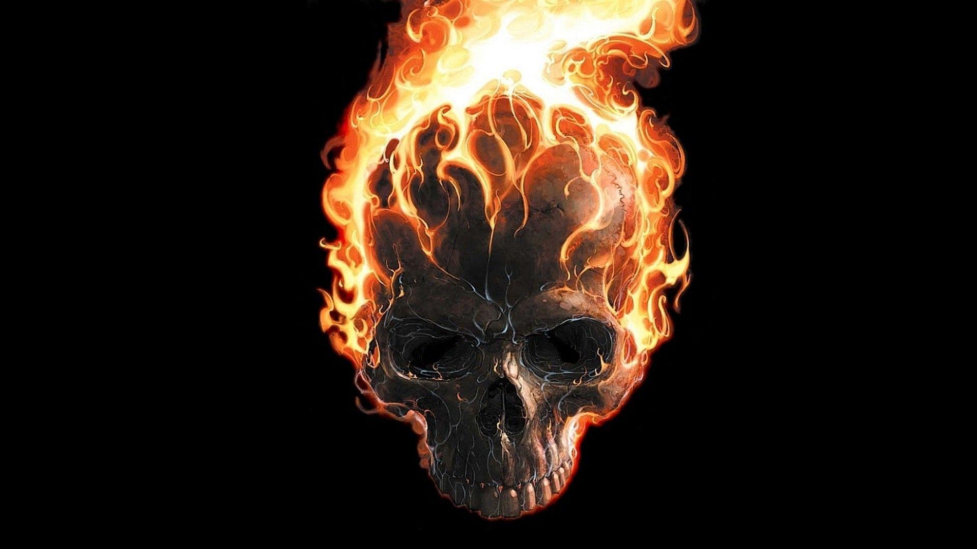 Skull Fire Minimal Wallpapers