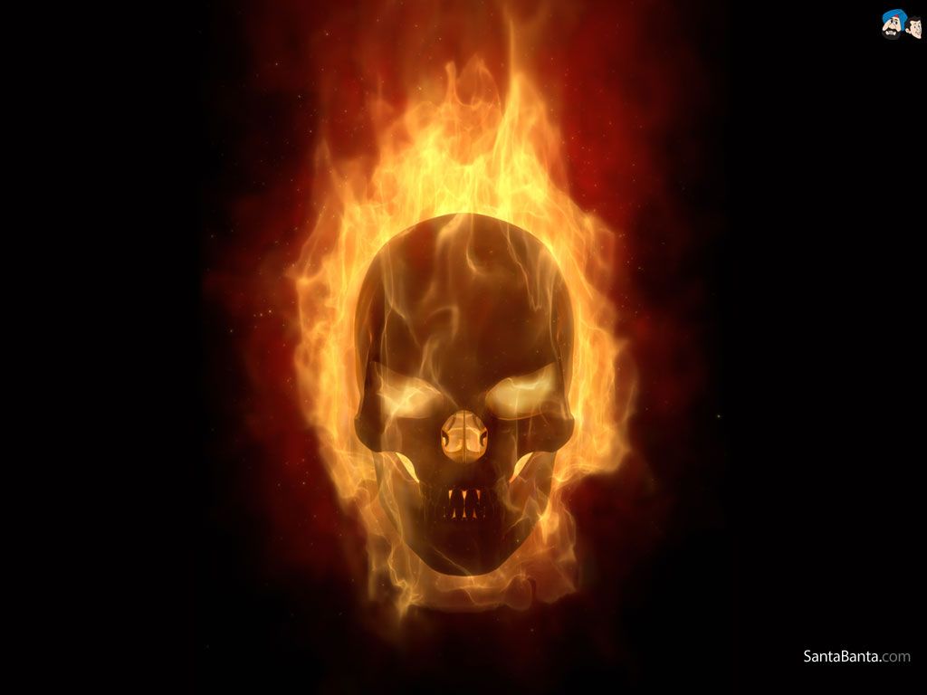 Skull Fire Minimal Wallpapers