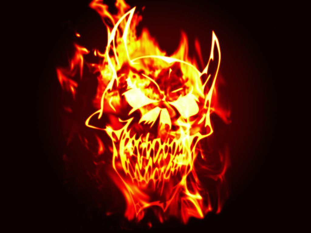 Skull Fire Minimal Wallpapers