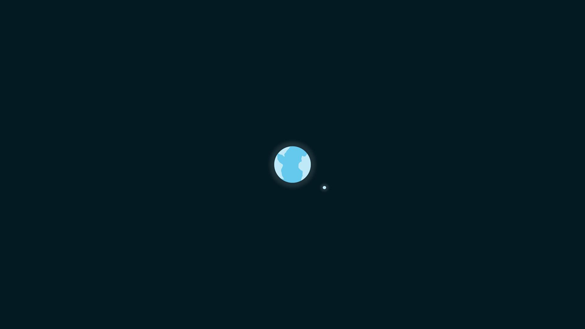 Space Moon And Earth Minimalism Art Wallpapers