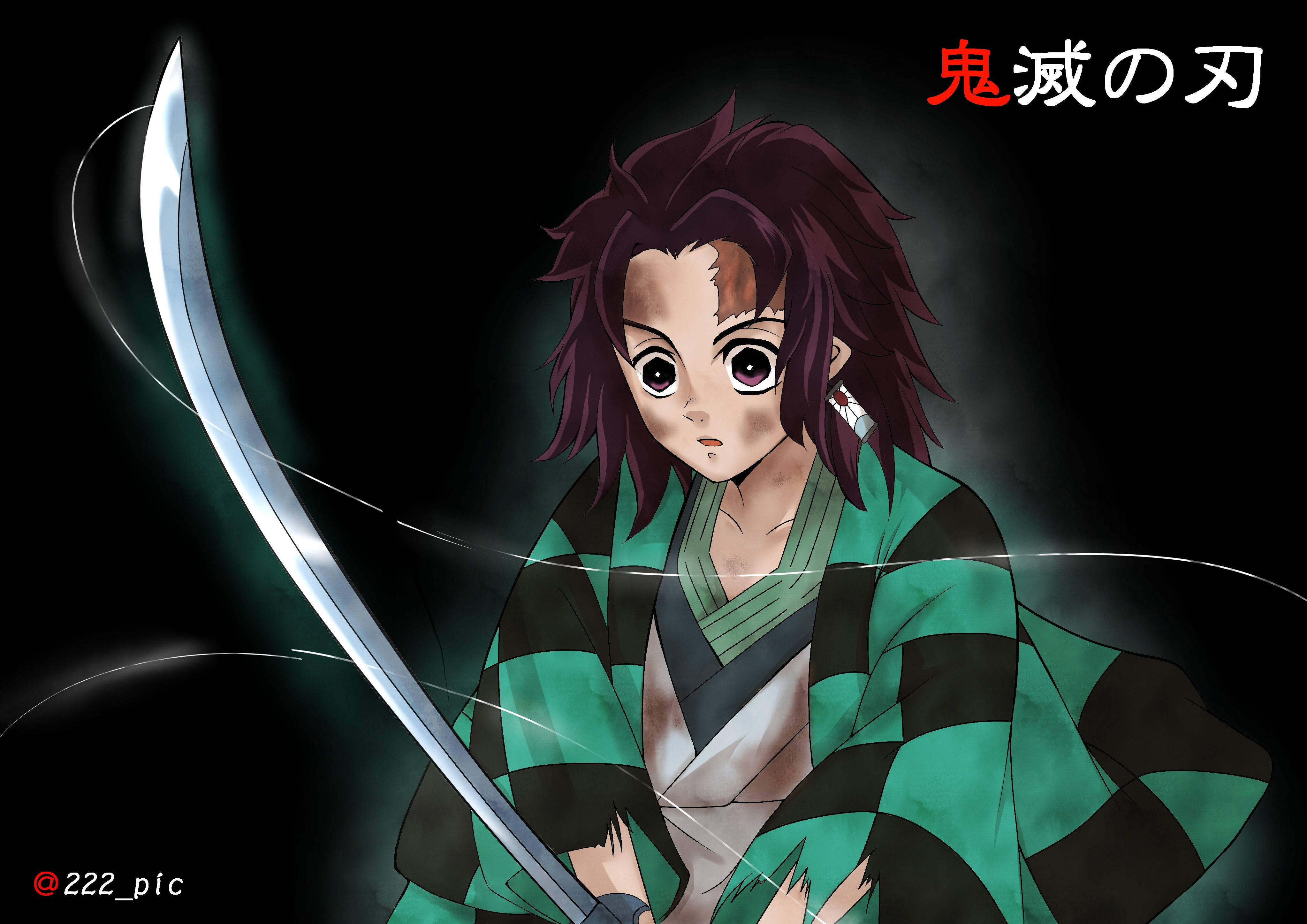 Tanjiro Kamado Minimal Demon Slayer Art Wallpapers