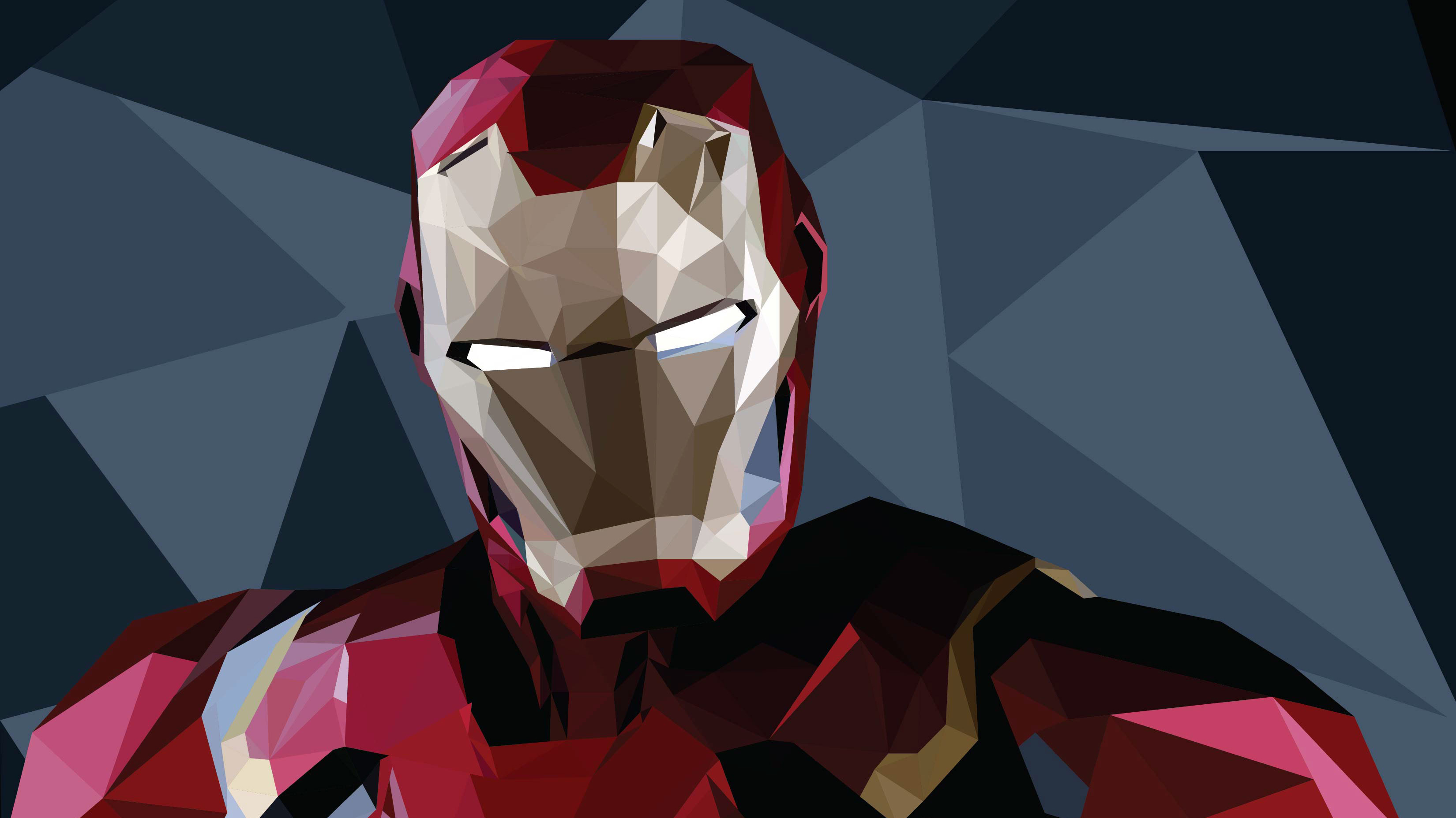 War Machine Iron Man Poly Minimalism Wallpapers