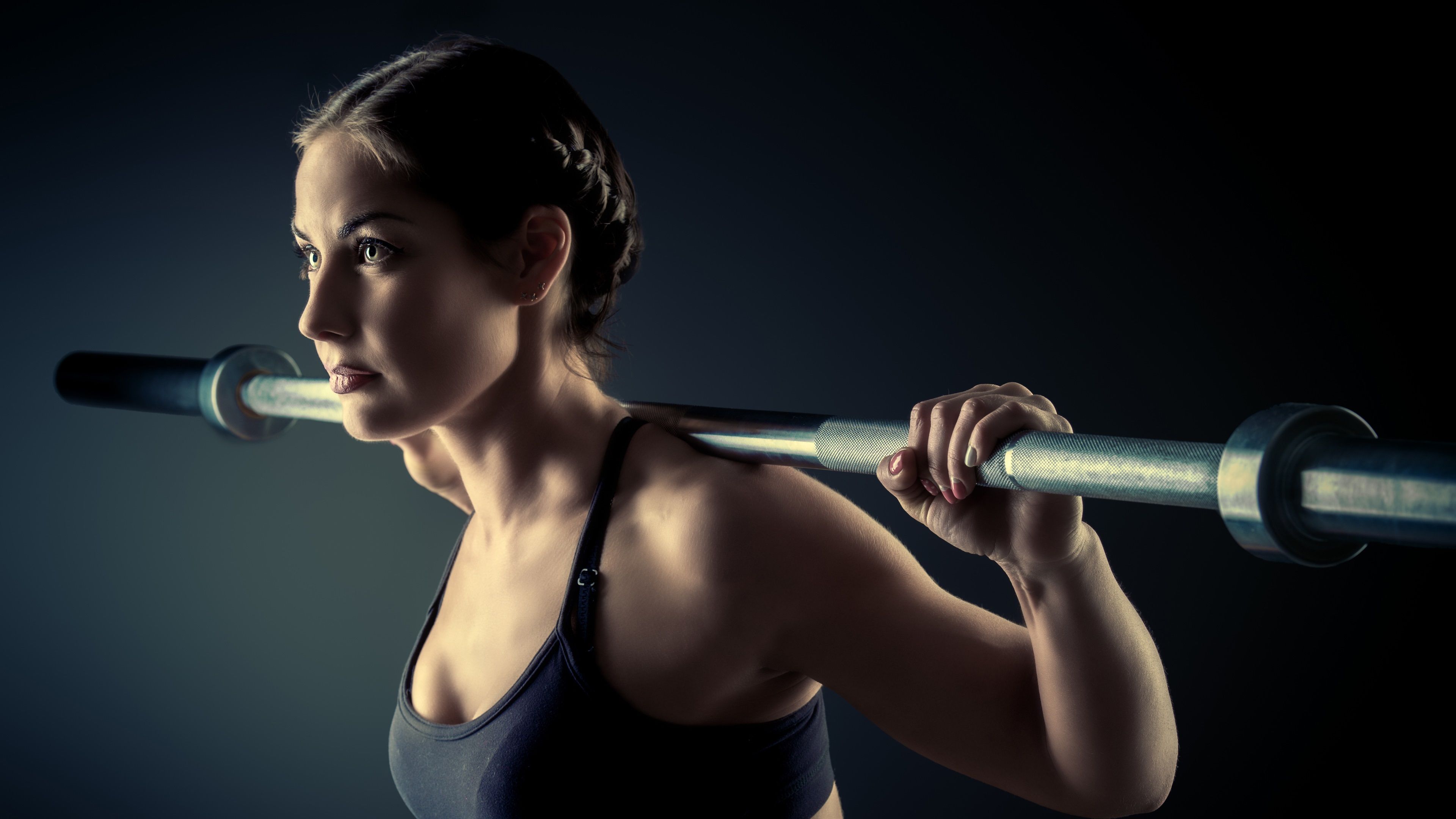 Girl Lifting Bar Wallpapers