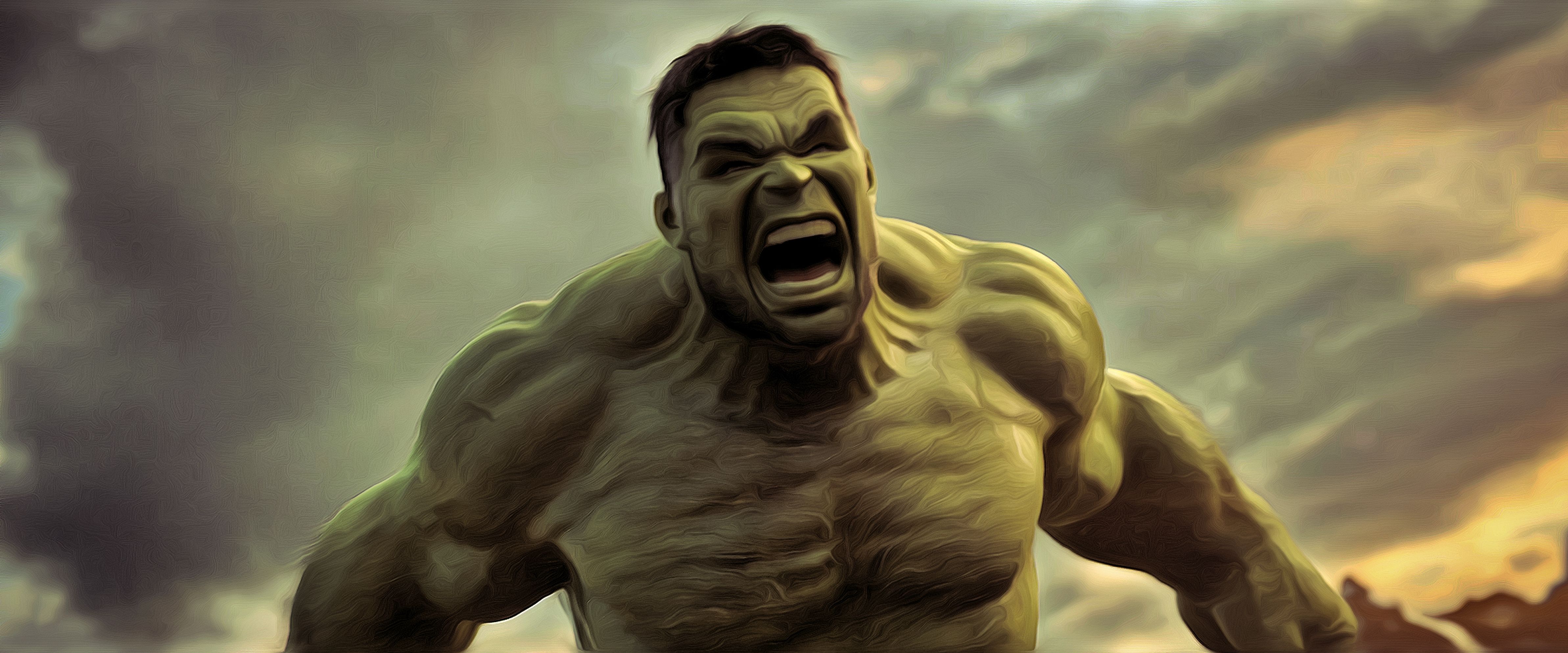 Angry Hulk Illustration Wallpapers