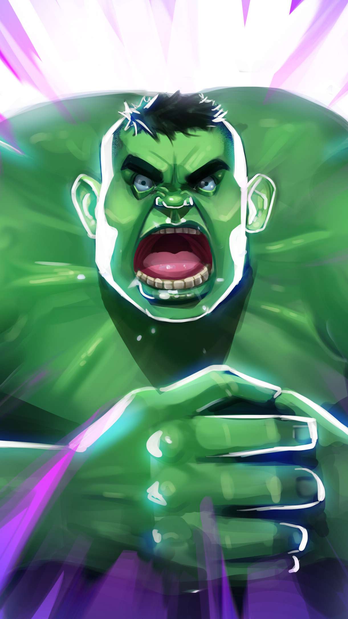 Angry Hulk Illustration Wallpapers