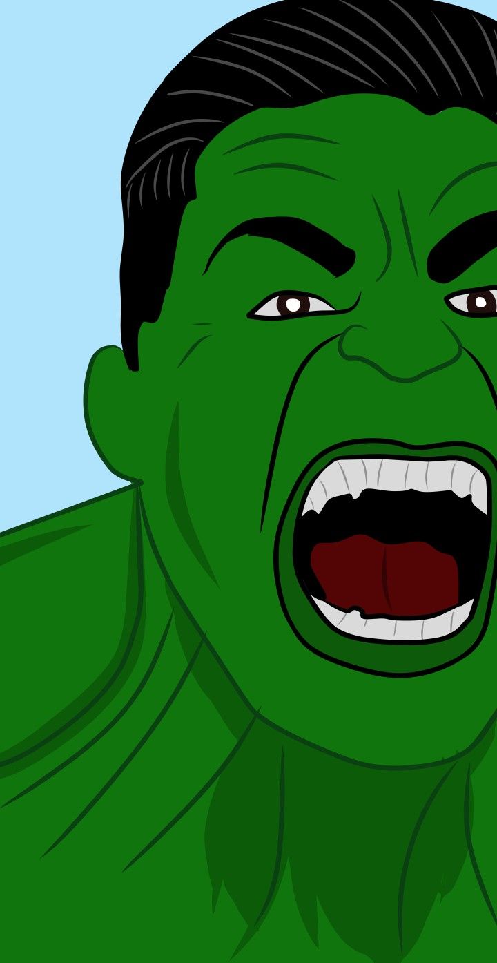 Angry Hulk Illustration Wallpapers