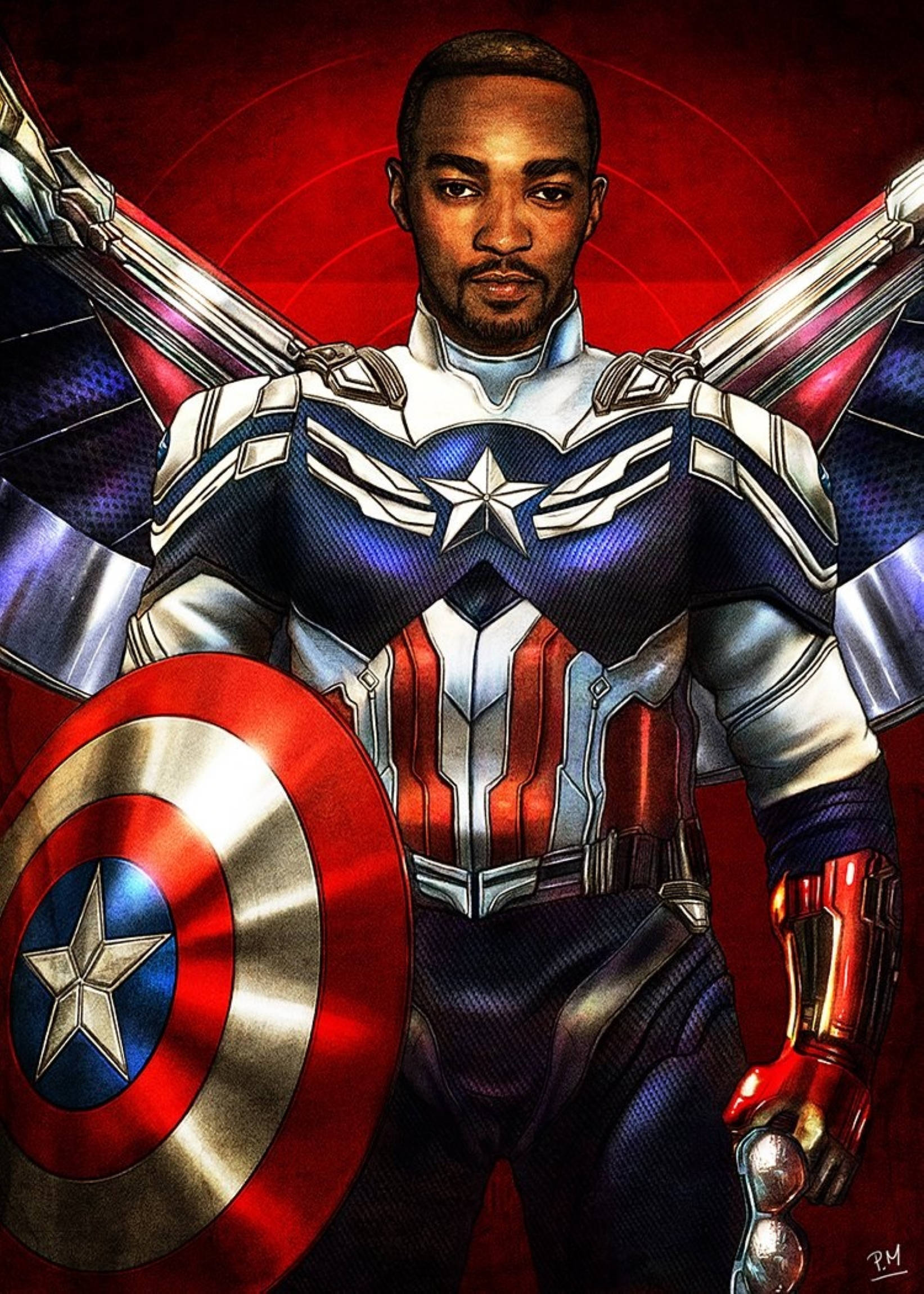 Anthony Mackie Falcon Marvel Art Wallpapers