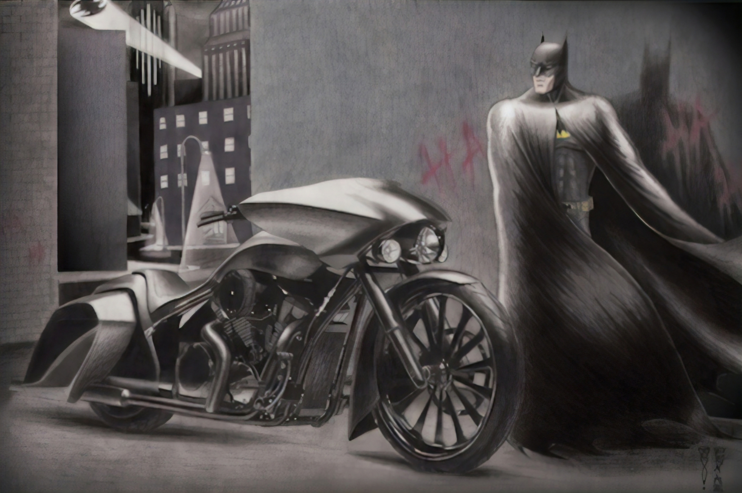 Batman 4K Motorcycle Art Wallpapers