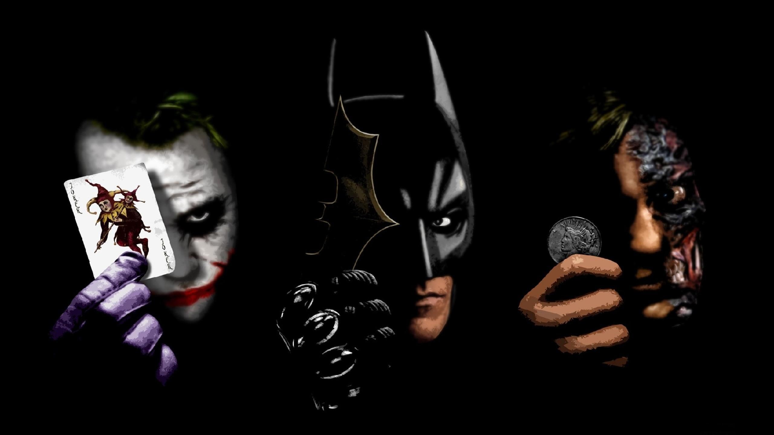 Batman And Joker Face Art Wallpapers