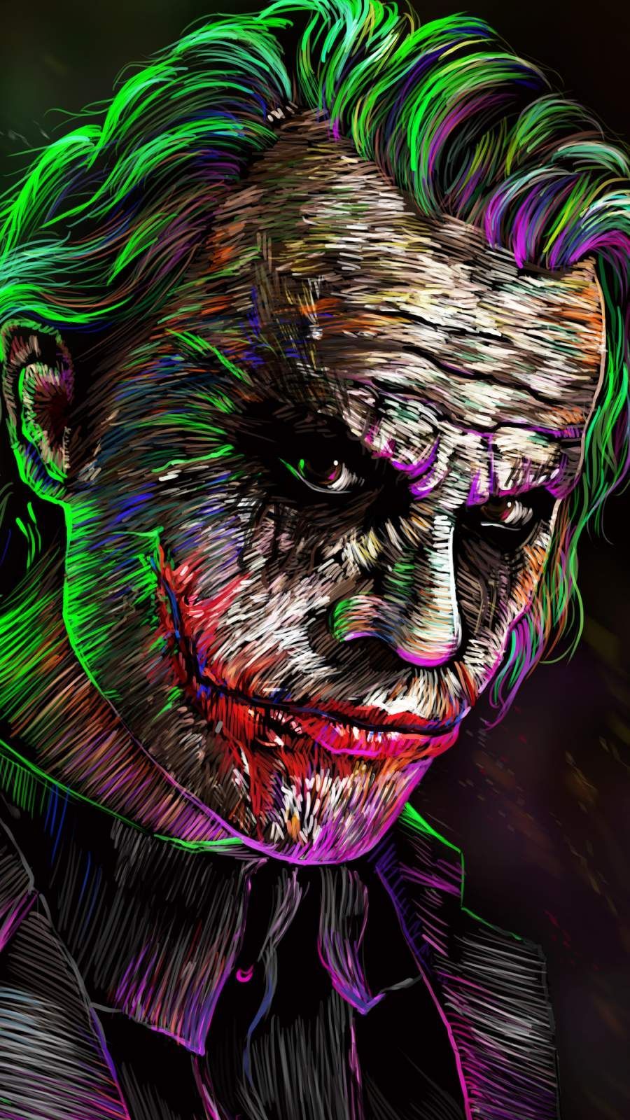 Batman And Joker Face Art Wallpapers