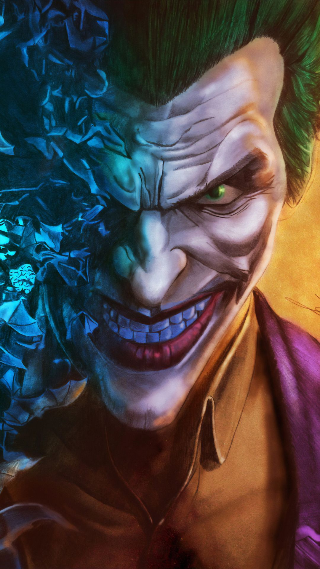 Batman And Joker Face Art Wallpapers