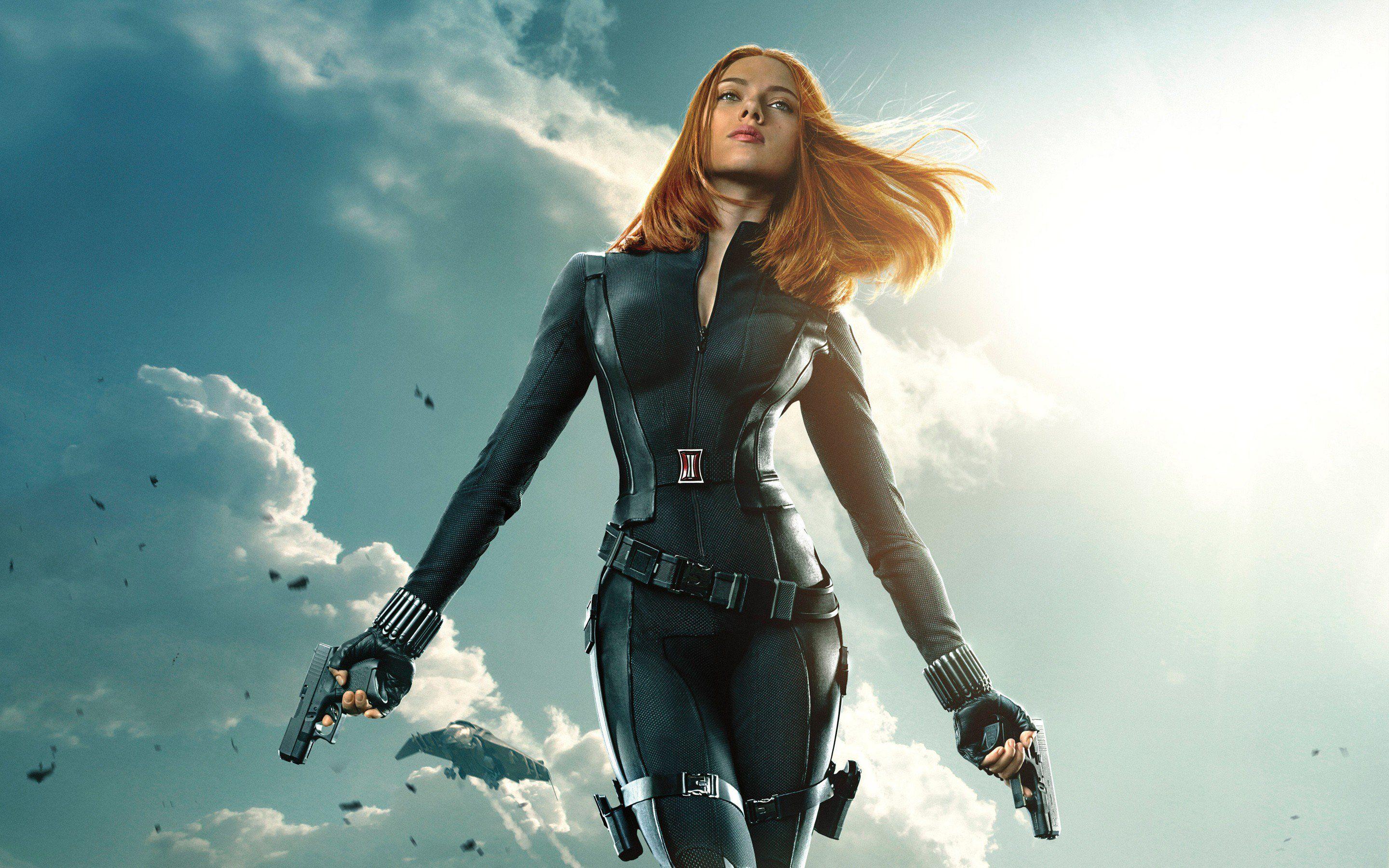 Black Widow White Costume Art Wallpapers