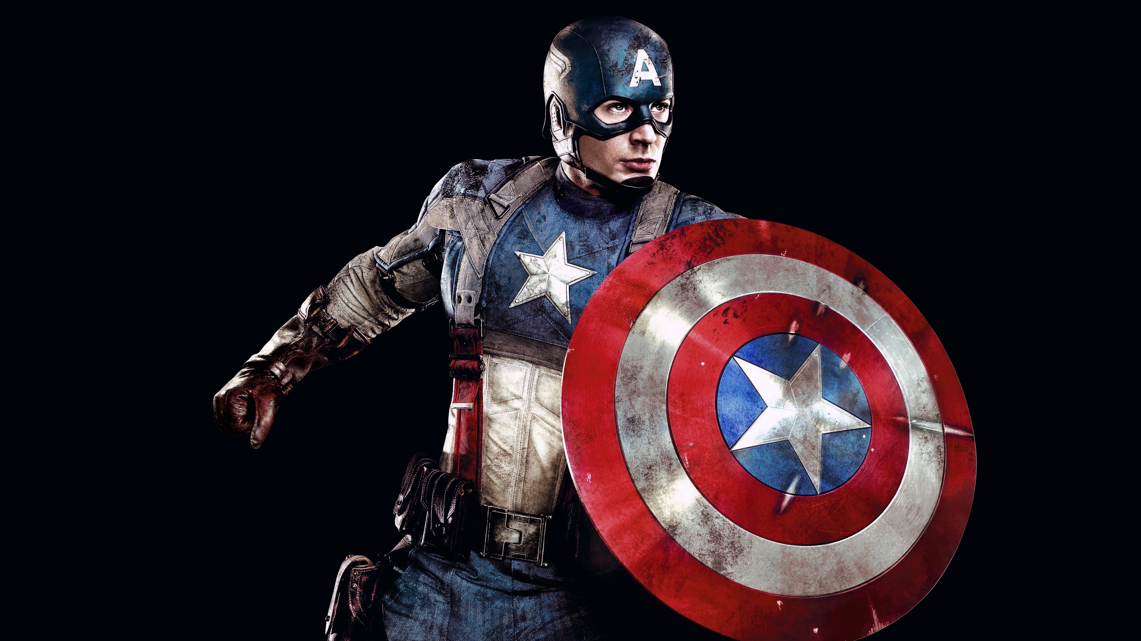 Captain America 4K Red Minimalist Wallpapers