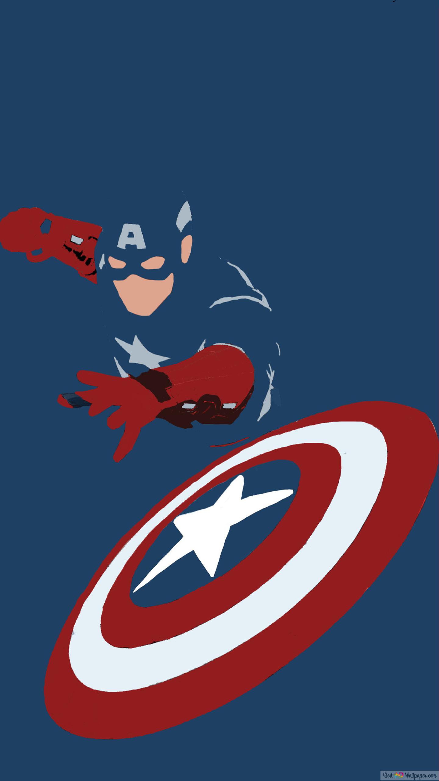 Captain America 4K Red Minimalist Wallpapers