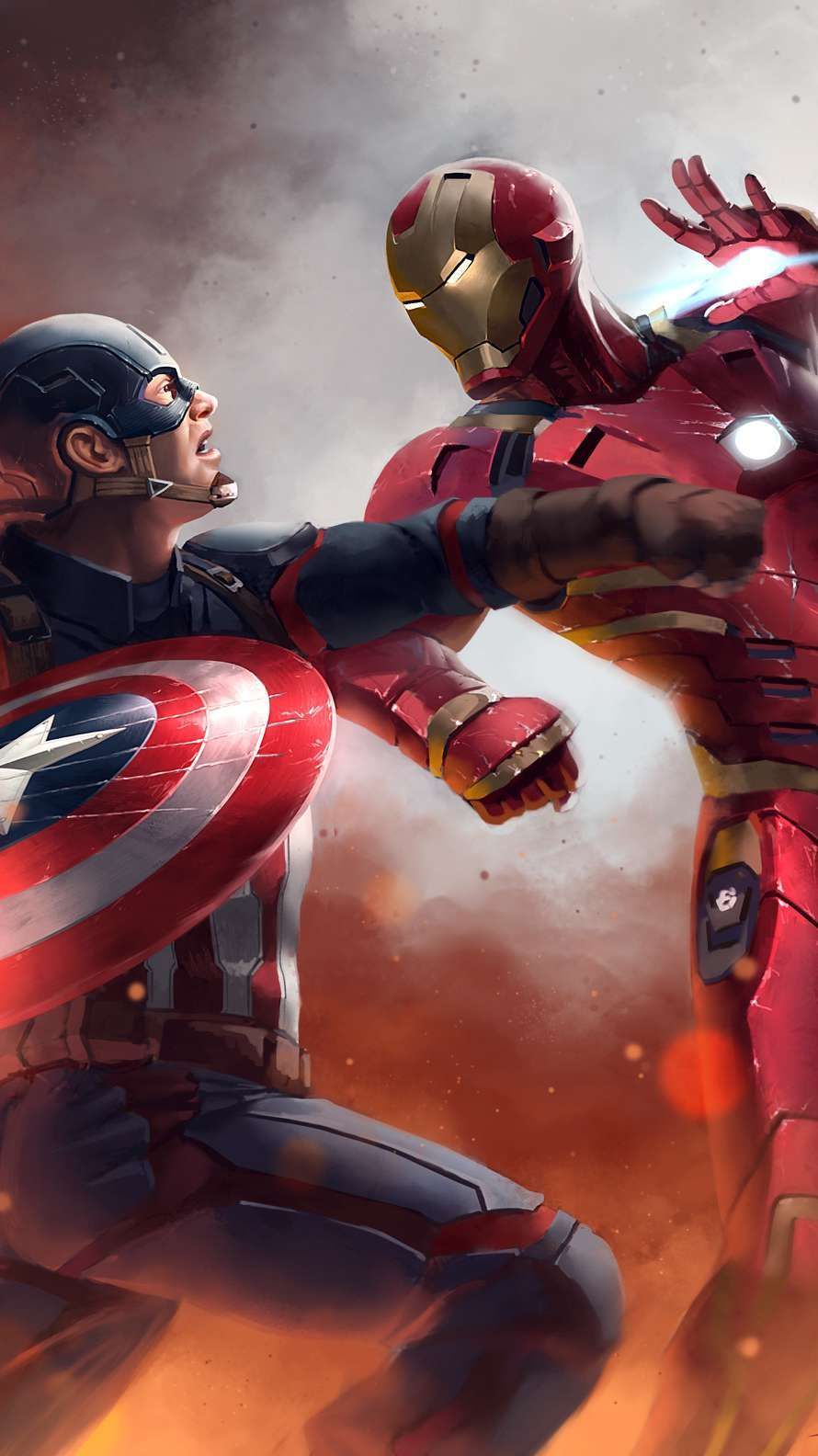 Captain America Vs Iron Man Iphone Hd Wallpapers