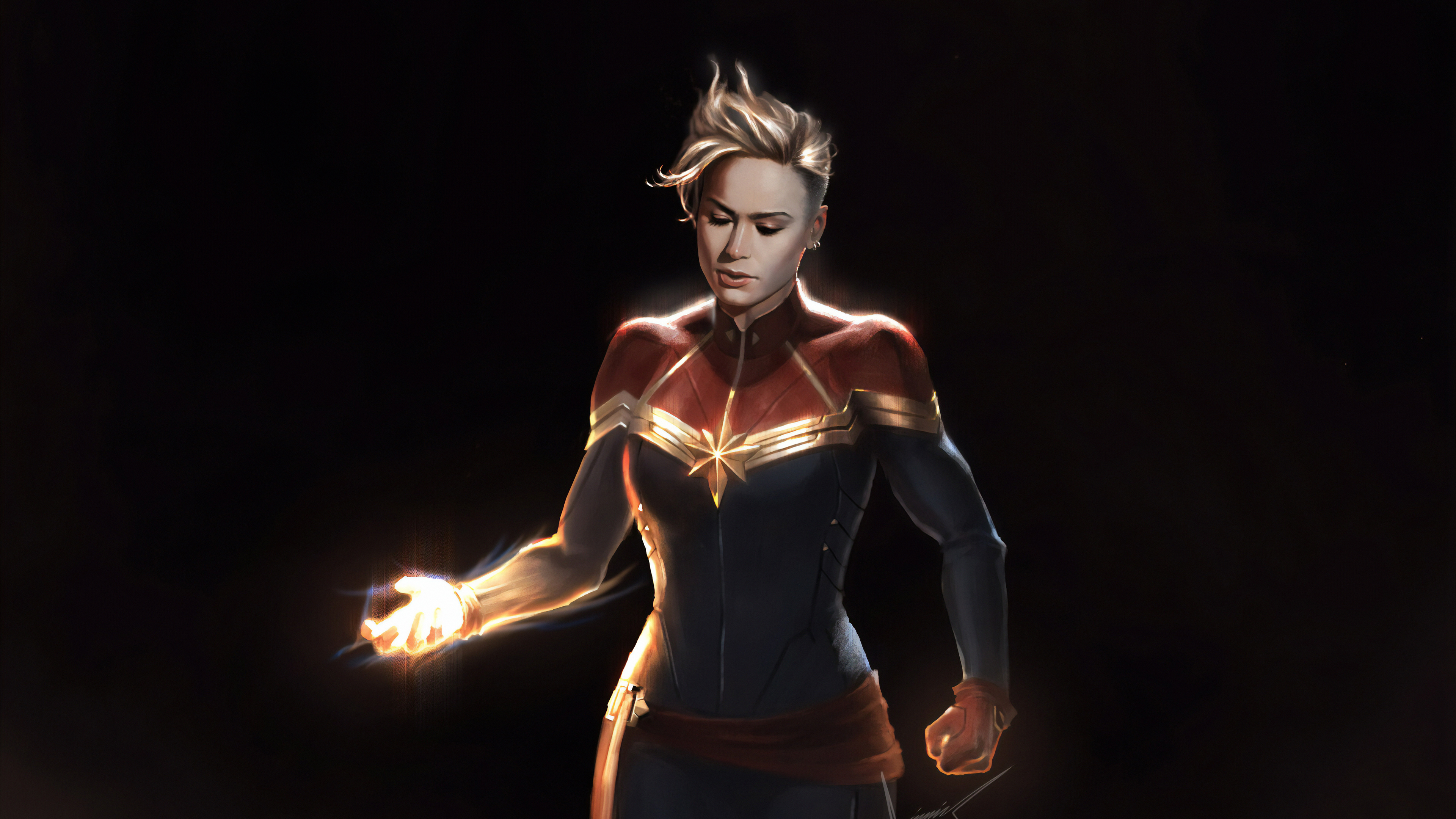 Captain Marvel 4K Cool 2021 Art Wallpapers