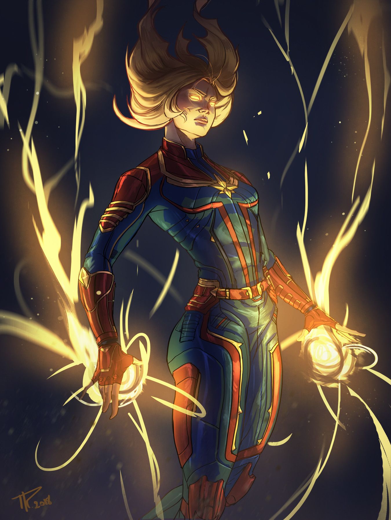 Captain Marvel 4K Cool 2021 Art Wallpapers