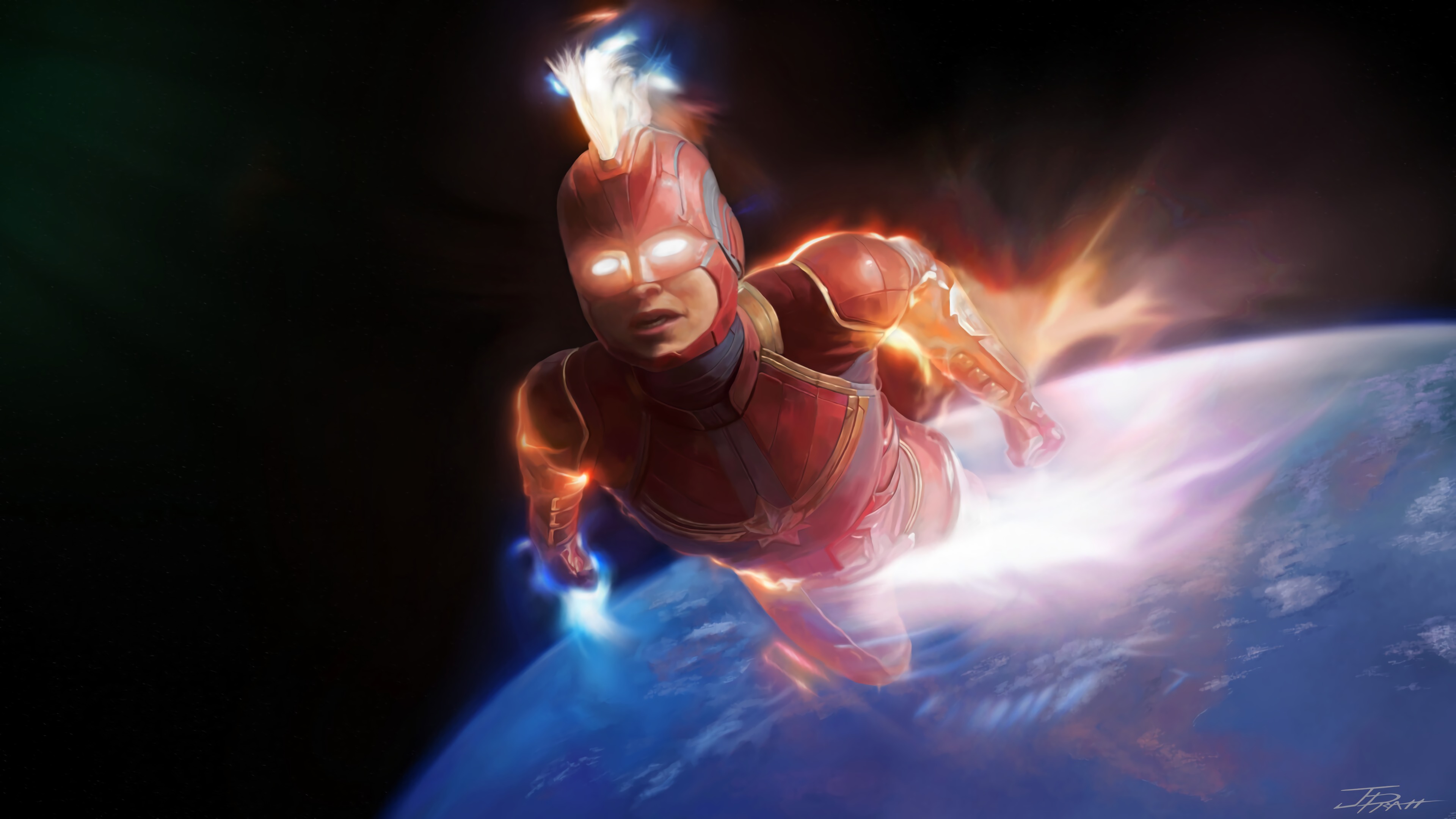 Captain Marvel 4K Cool 2021 Art Wallpapers