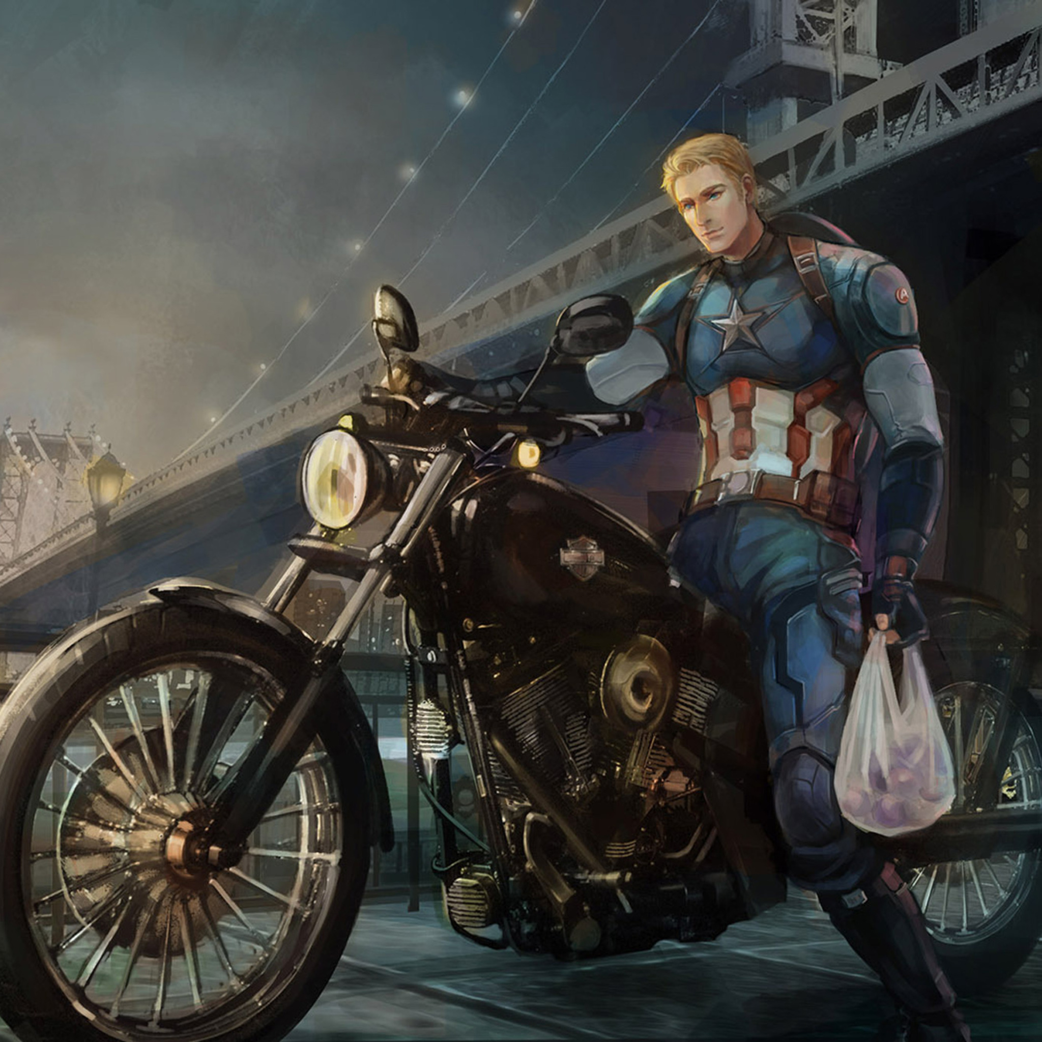 Captain Marvel On Bike Wallpapers