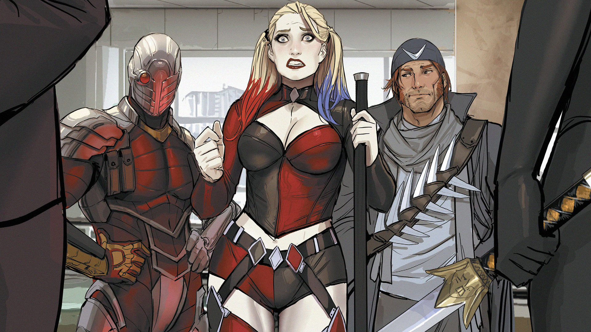 Deathstroke Harley Quinn And Katana Dc Wallpapers