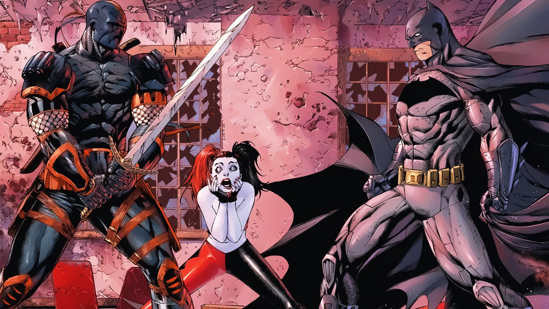 Deathstroke Harley Quinn And Katana Dc Wallpapers