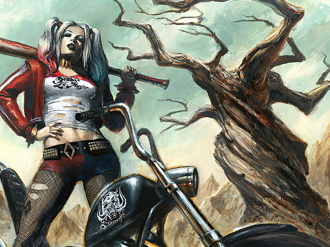 Harley Quinn In Motorcycle Wallpapers