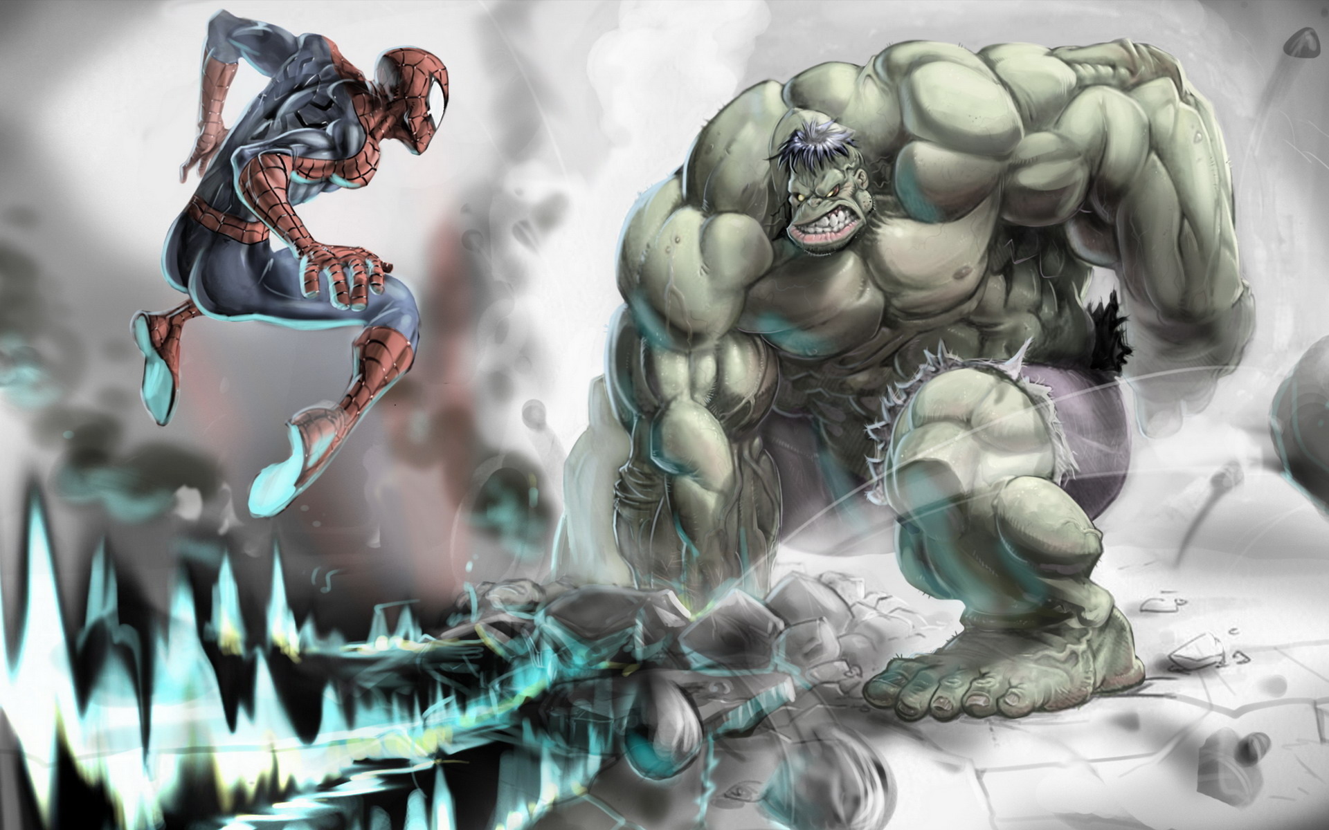 Hulk And Spider Man Art Wallpapers