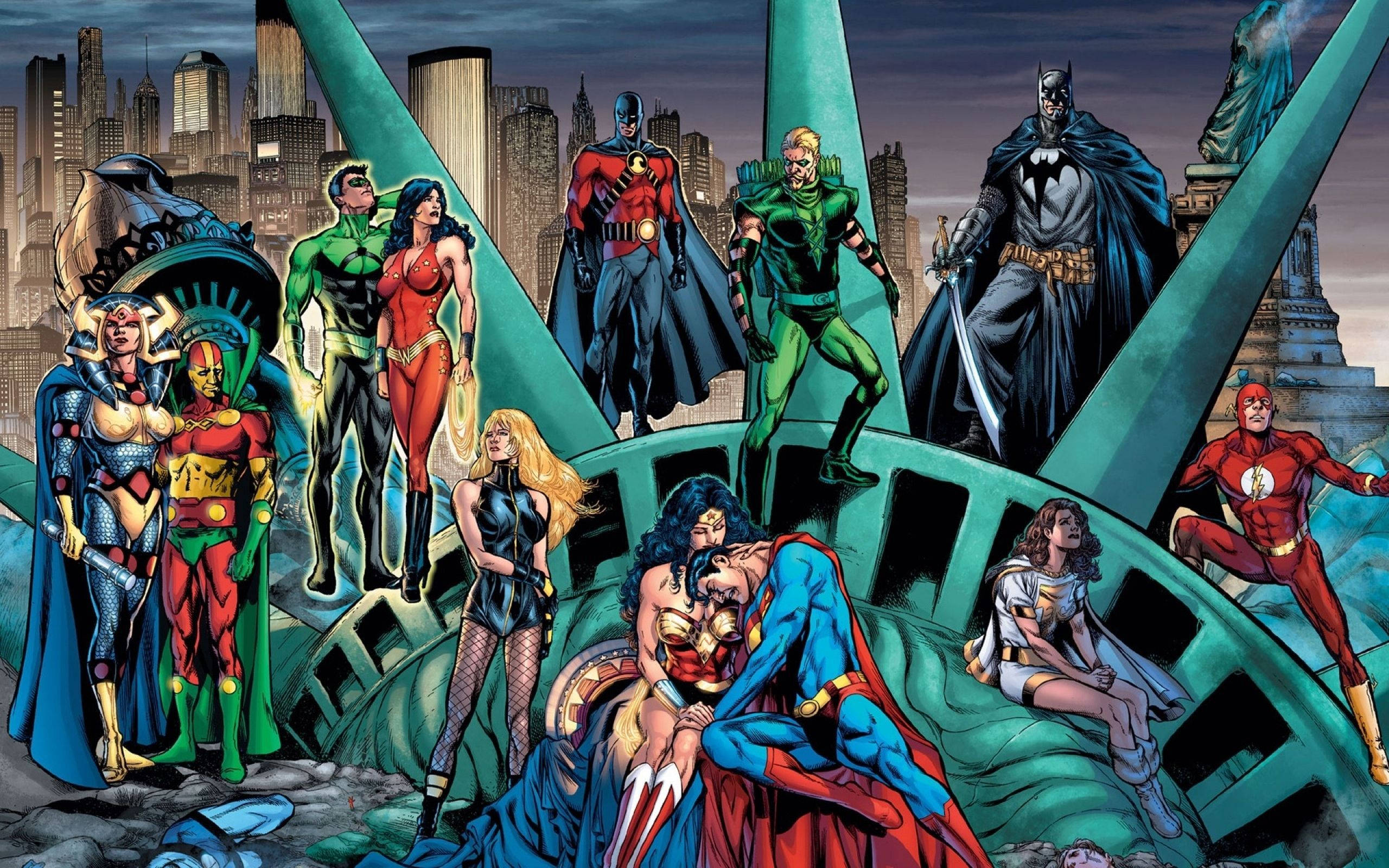 Justice League Members Art Wallpapers