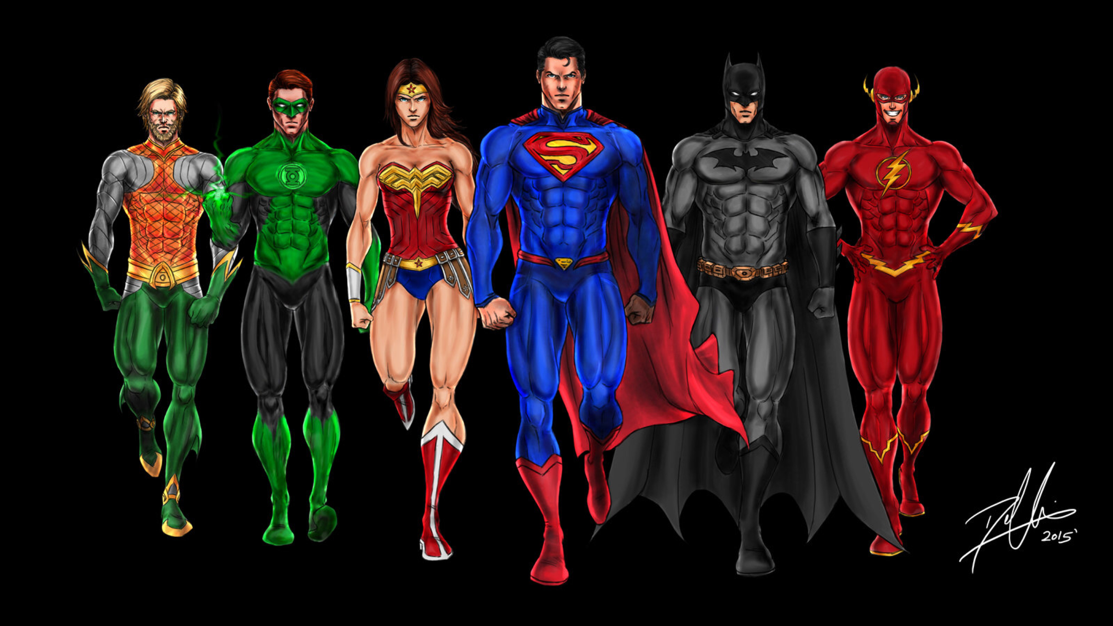 Justice League Members Art Wallpapers