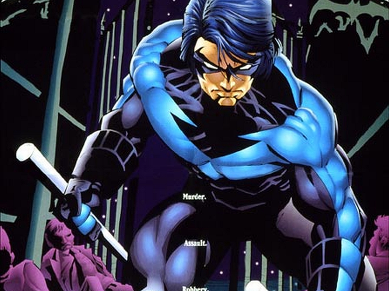 Nightwing Fighting Art Wallpapers