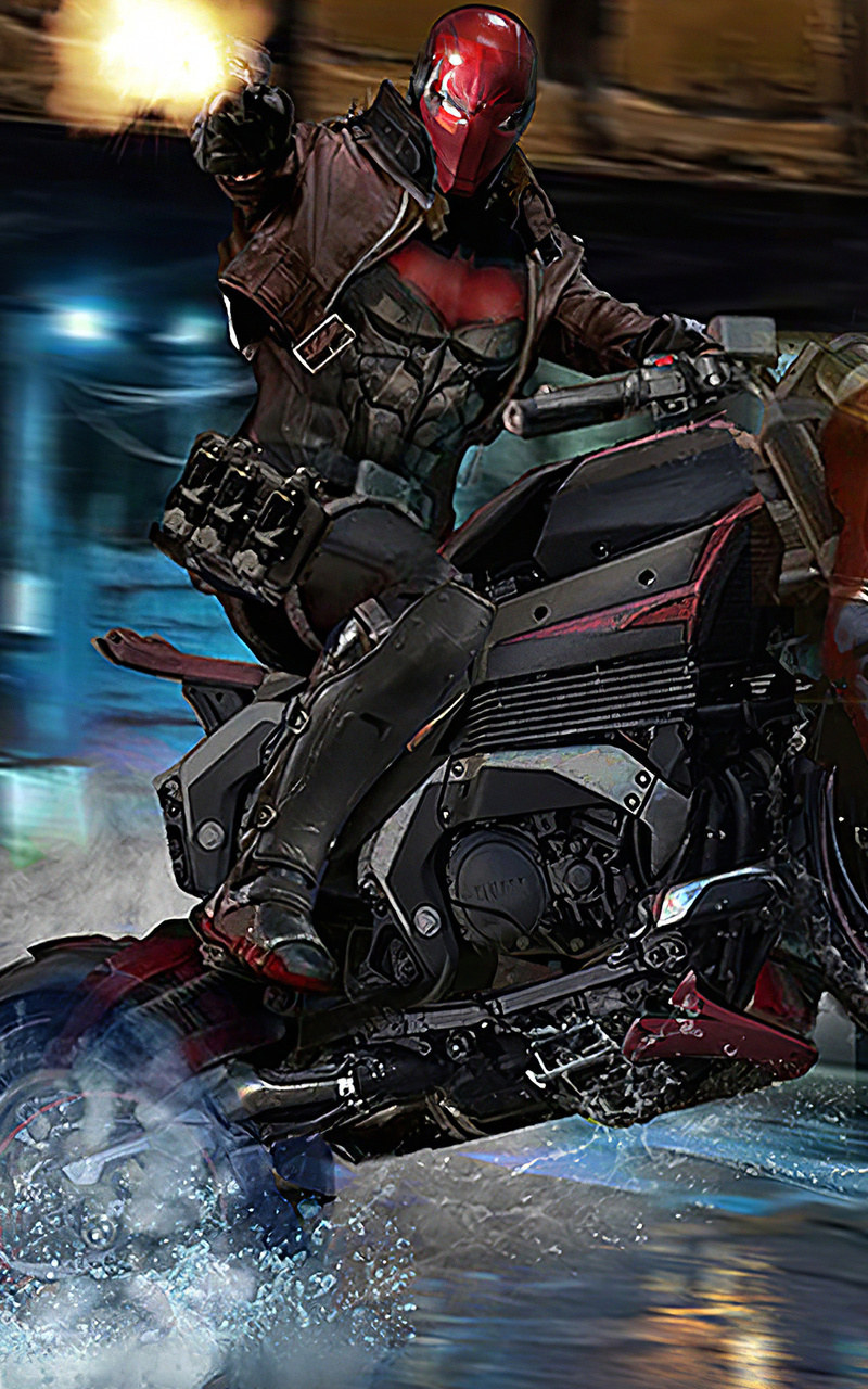 Red Hood On Bike Wallpapers