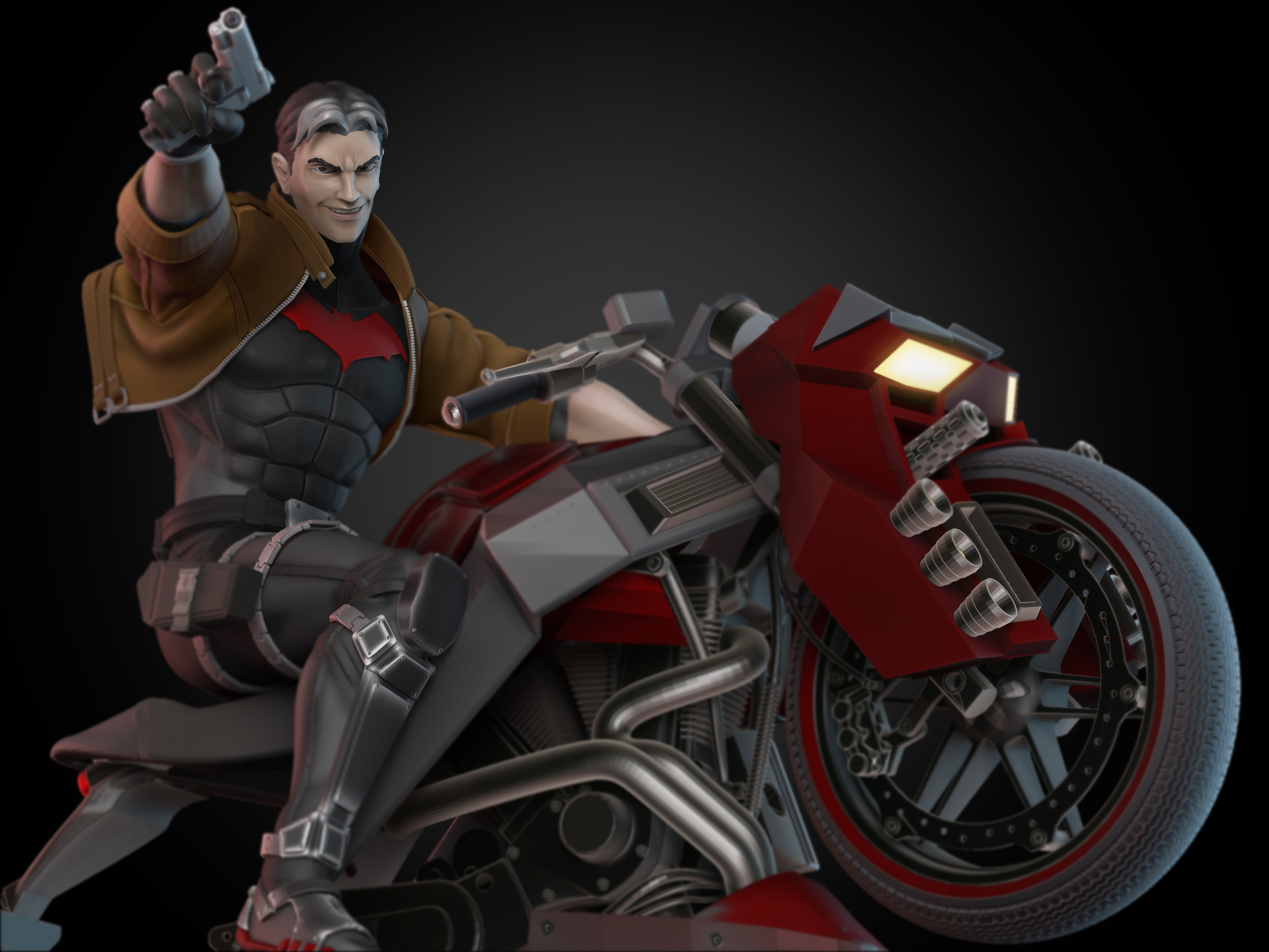 Red Hood On Bike Wallpapers