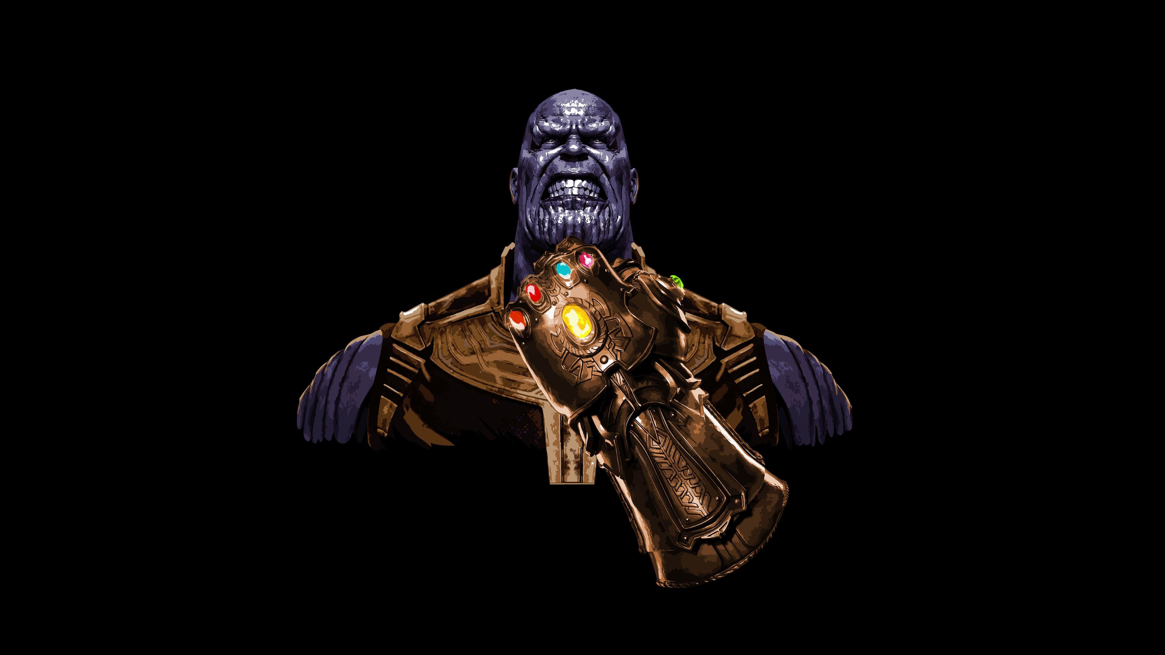 Thanos Face Minimal 4K Wallpapers