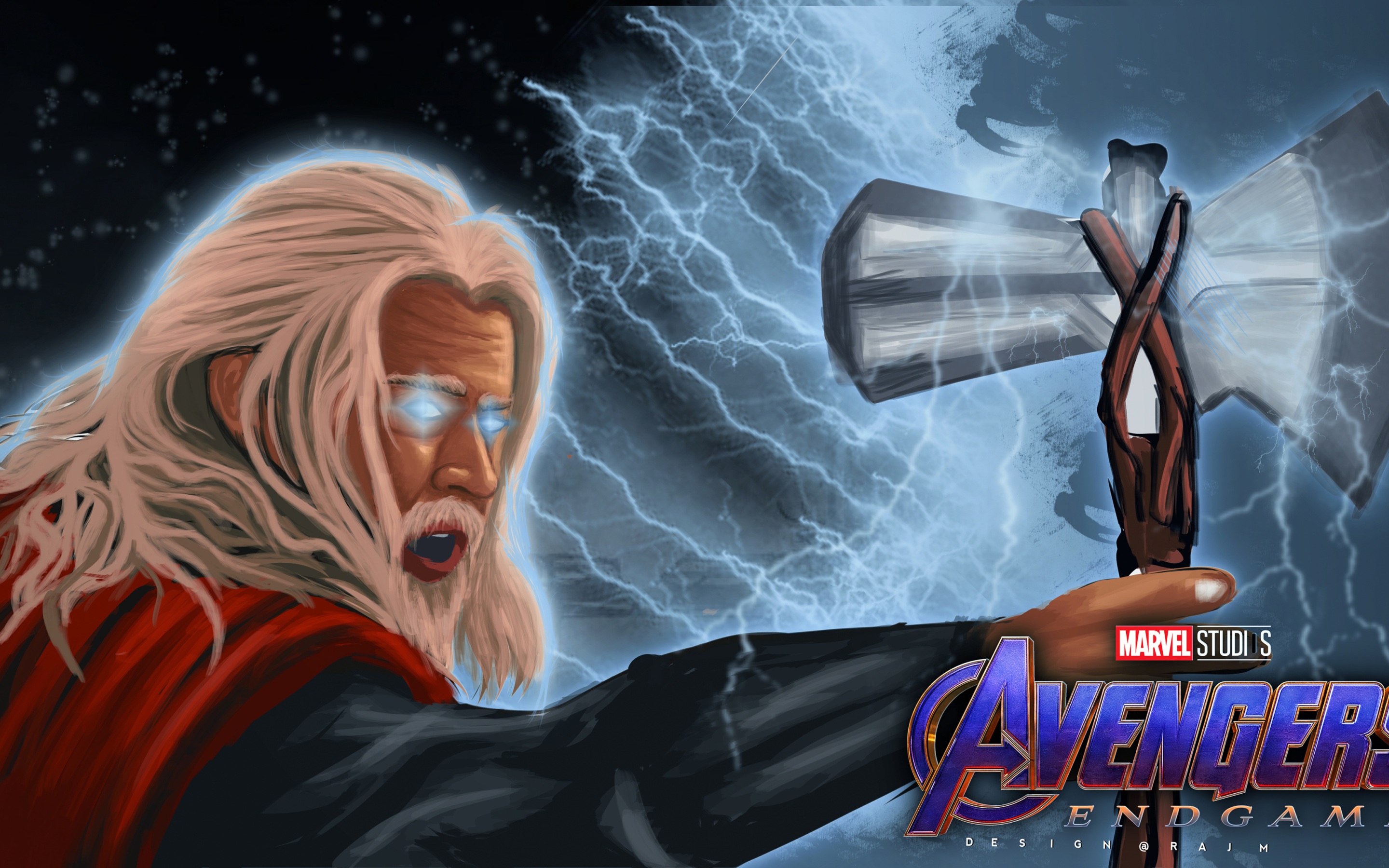 Thor Endgame Cartoon Art Wallpapers
