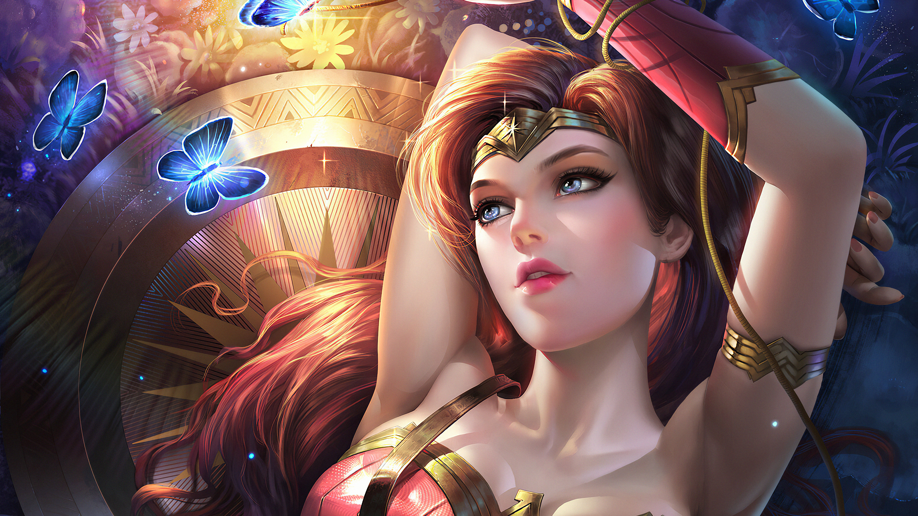 Wonder Woman Lightning Swing Art Wallpapers