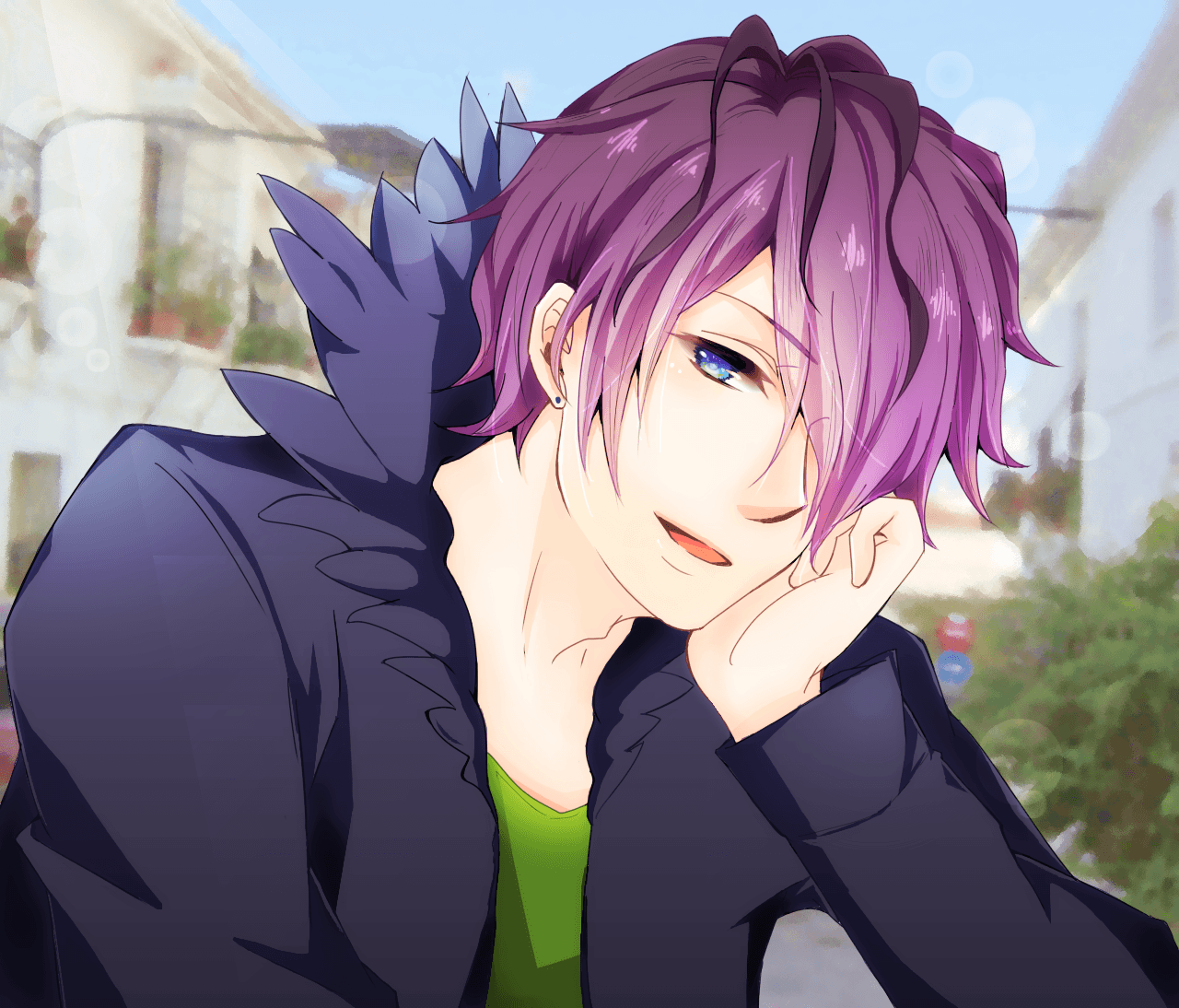 Anime Boy Purple Hair Wallpapers