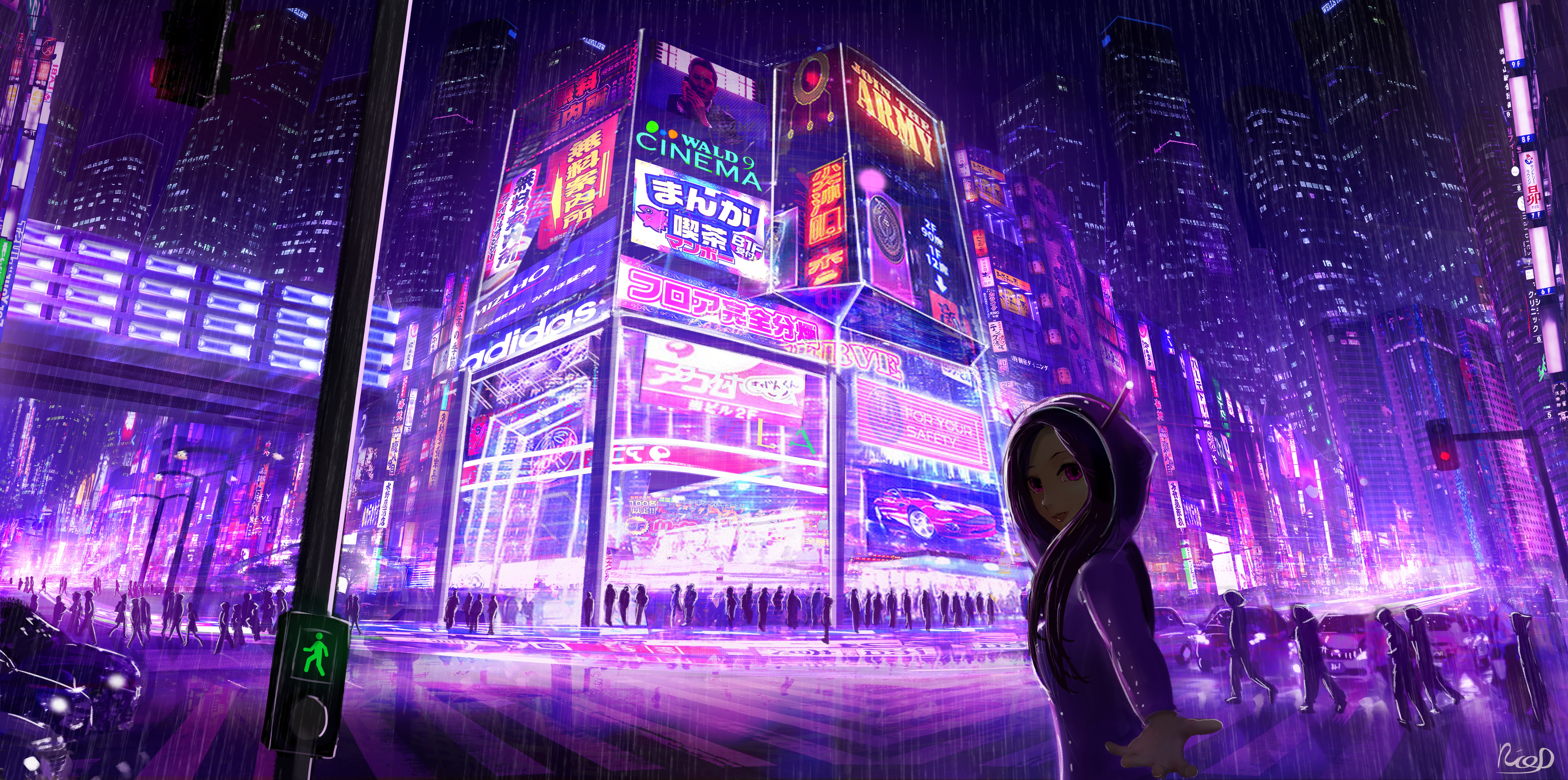 Anime City Lights At Night Aesthetic Wallpapers