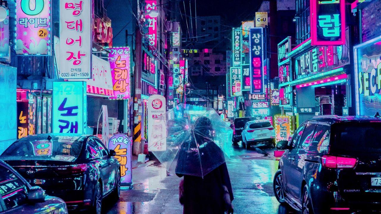 Anime City Lights At Night Aesthetic Wallpapers