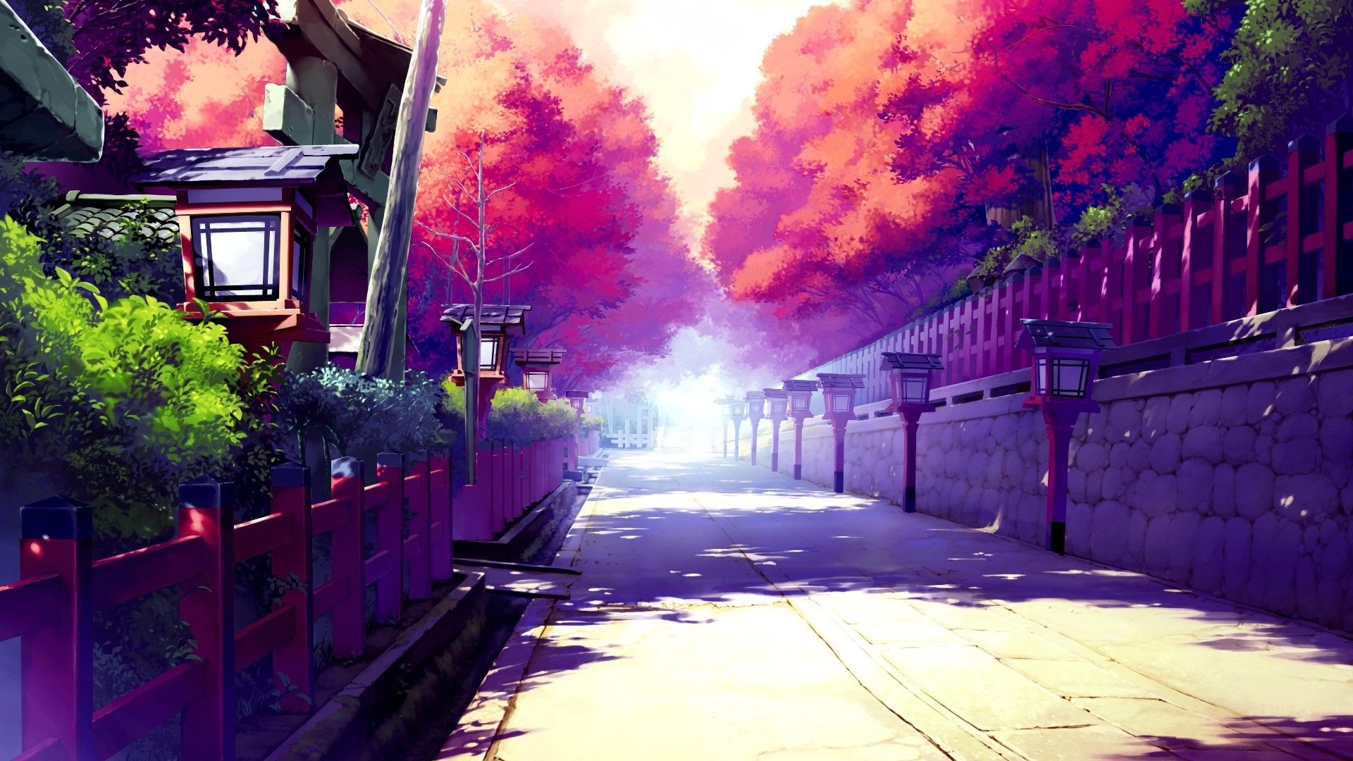 Anime City Purple Wallpapers