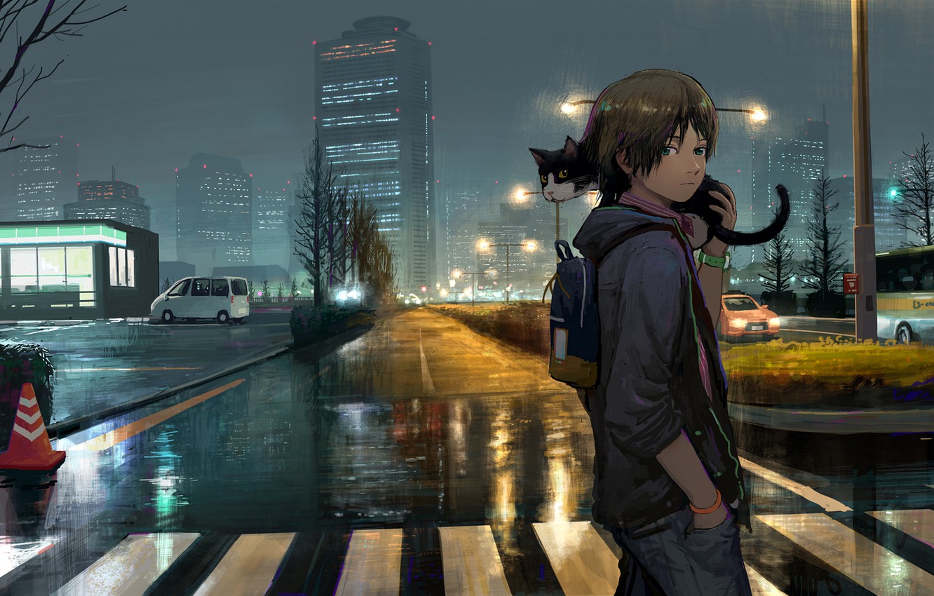 Anime City Rain Wallpapers