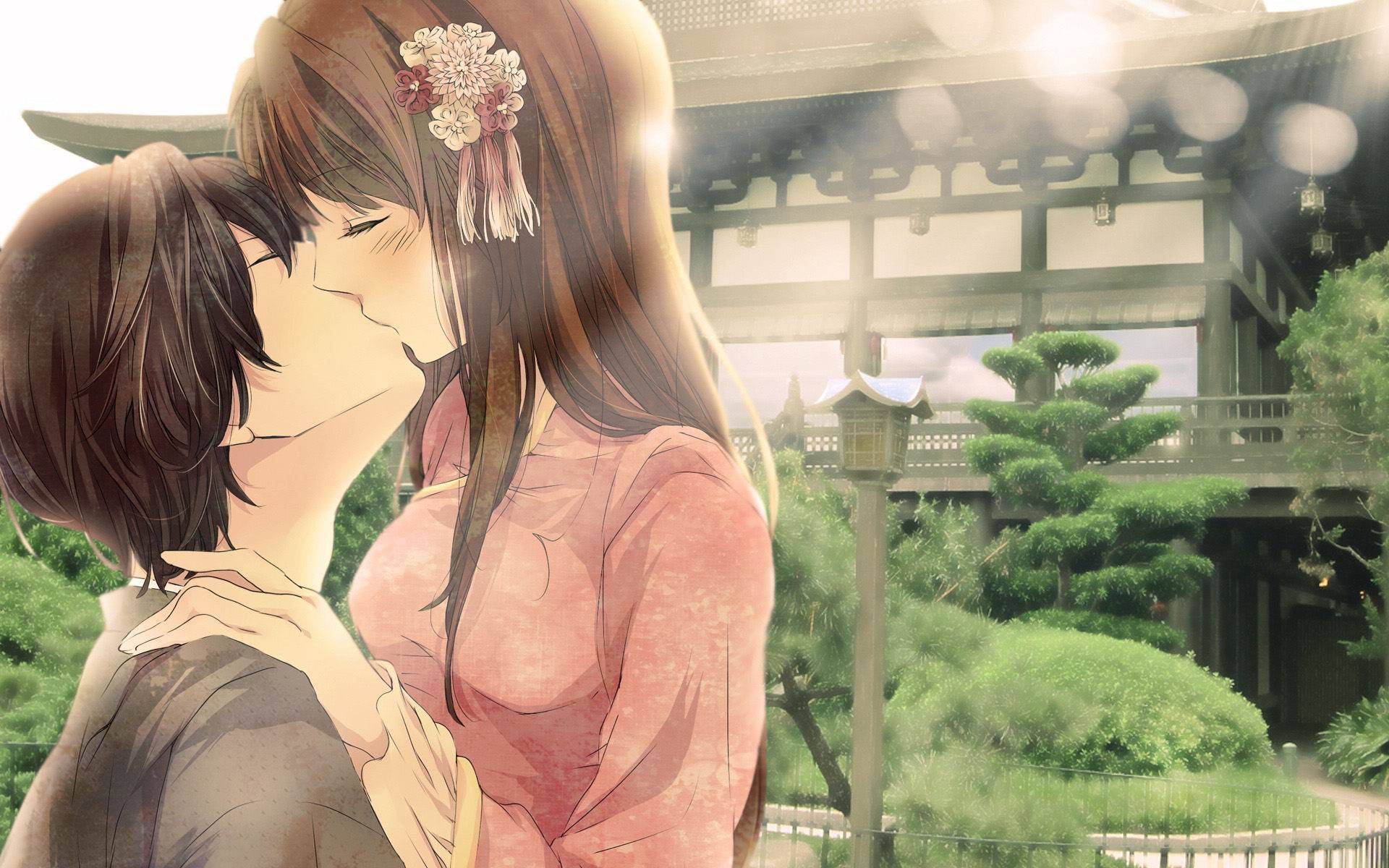 Anime Couple Kiss Wallpapers