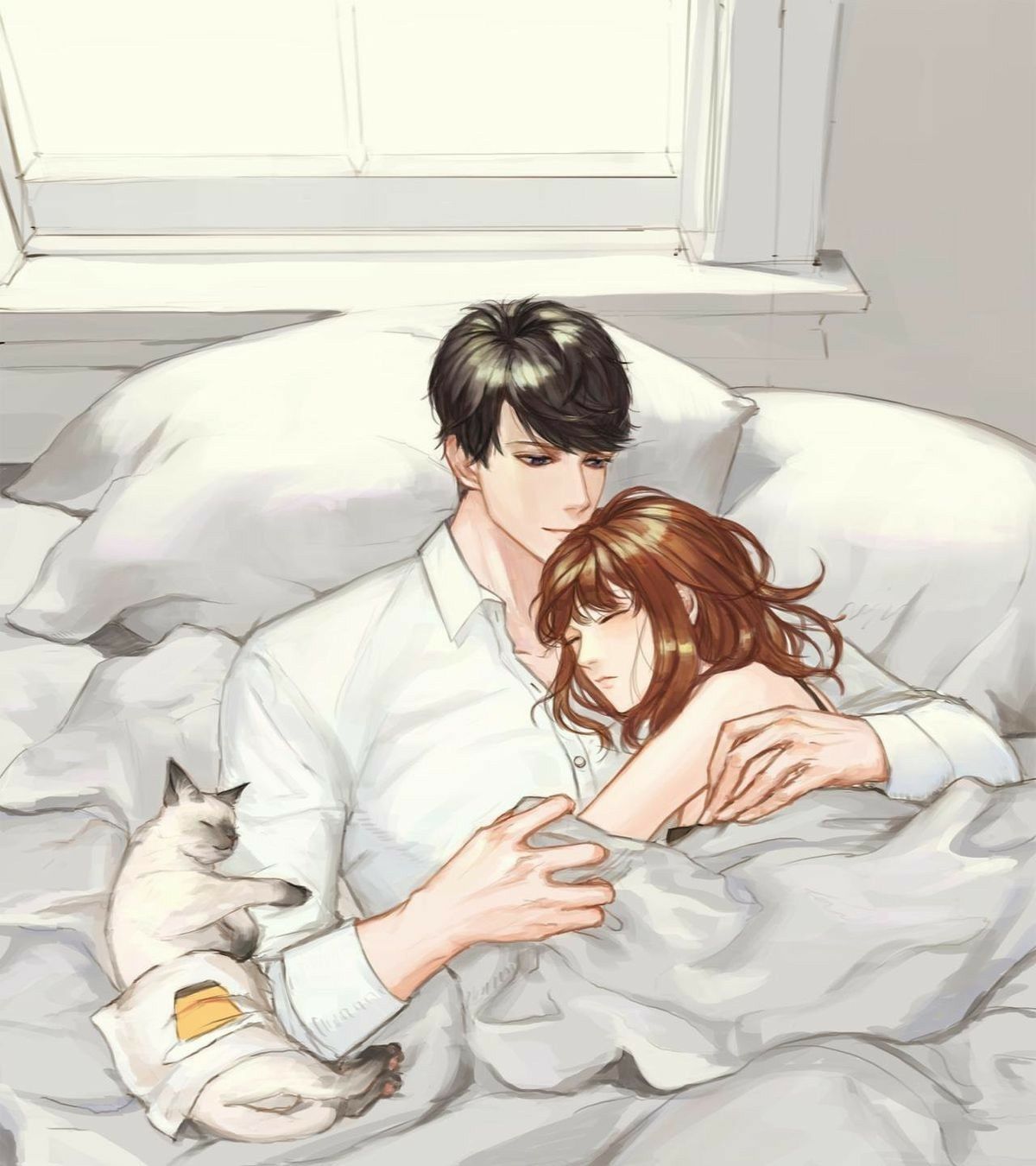 Anime Couple Sleeping Wallpapers