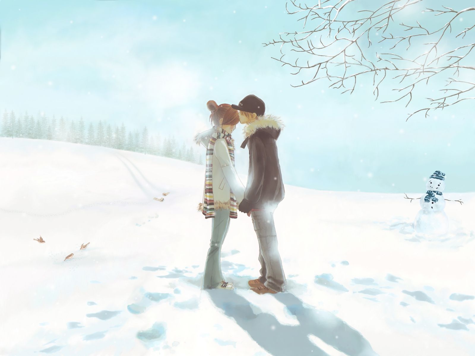 Anime Couple Winter Wallpapers