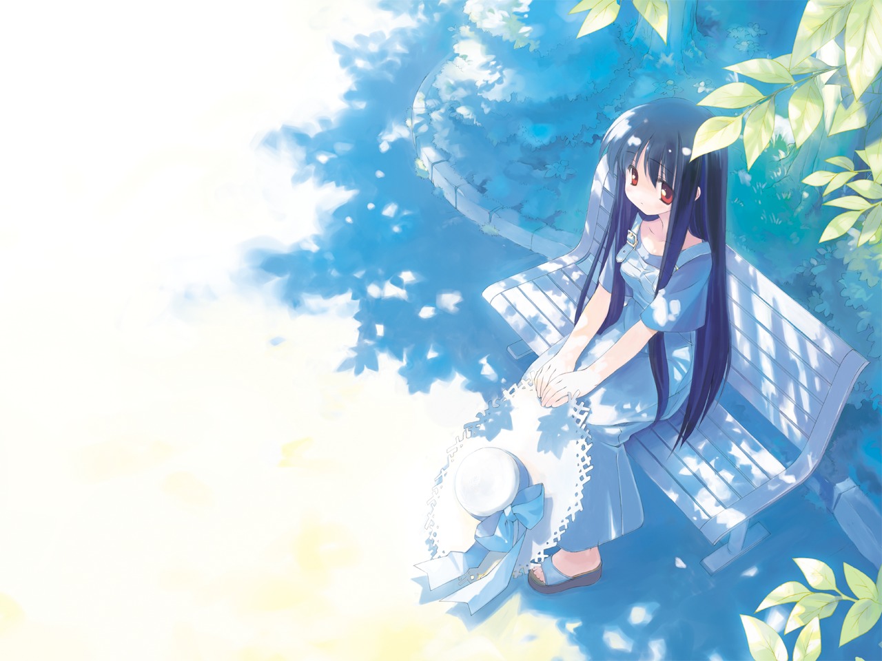 Anime Girl And Boy Sitting Together Wallpapers