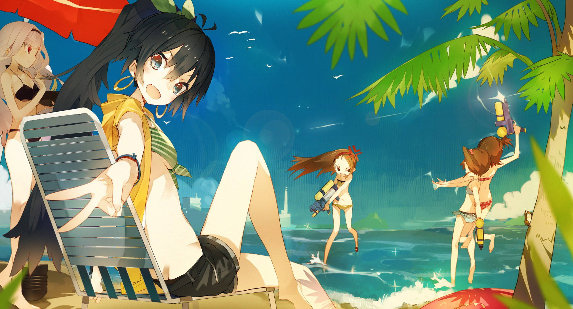 Anime Girl At The Seaside Wallpapers