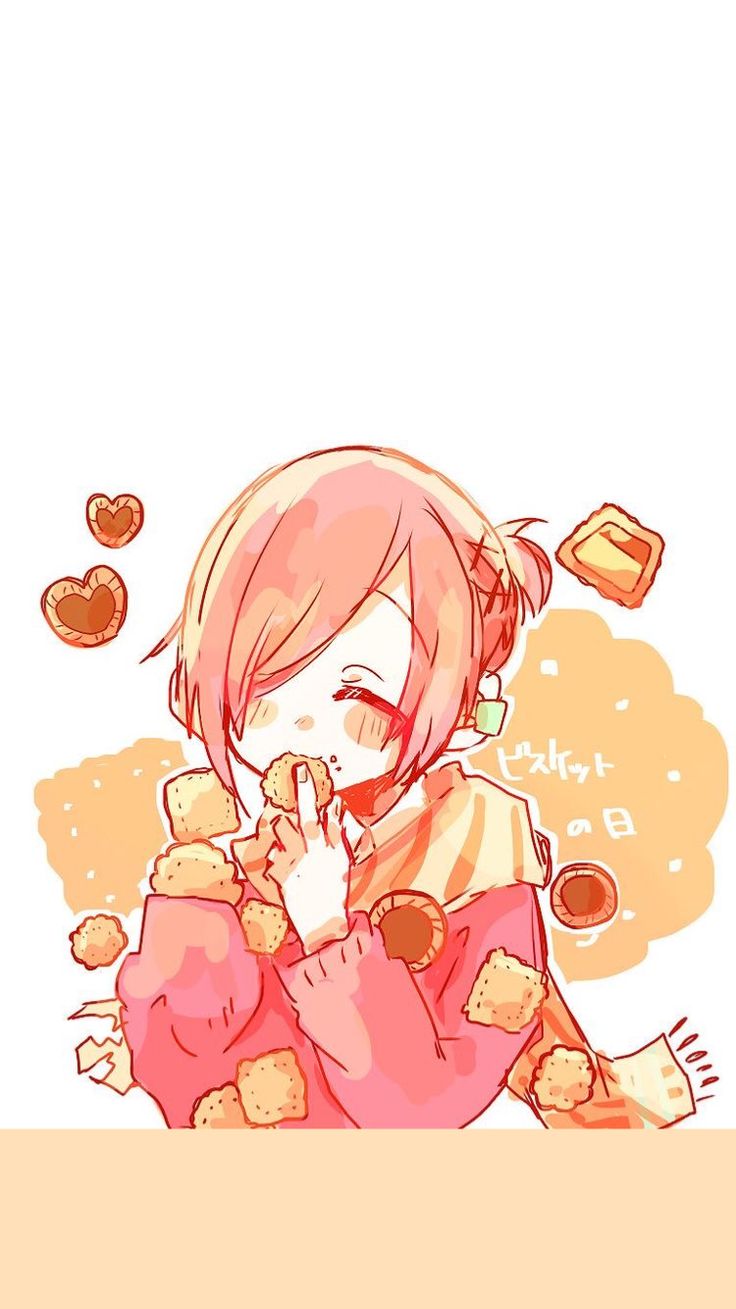 Anime Girl Eating Cookie Wallpapers